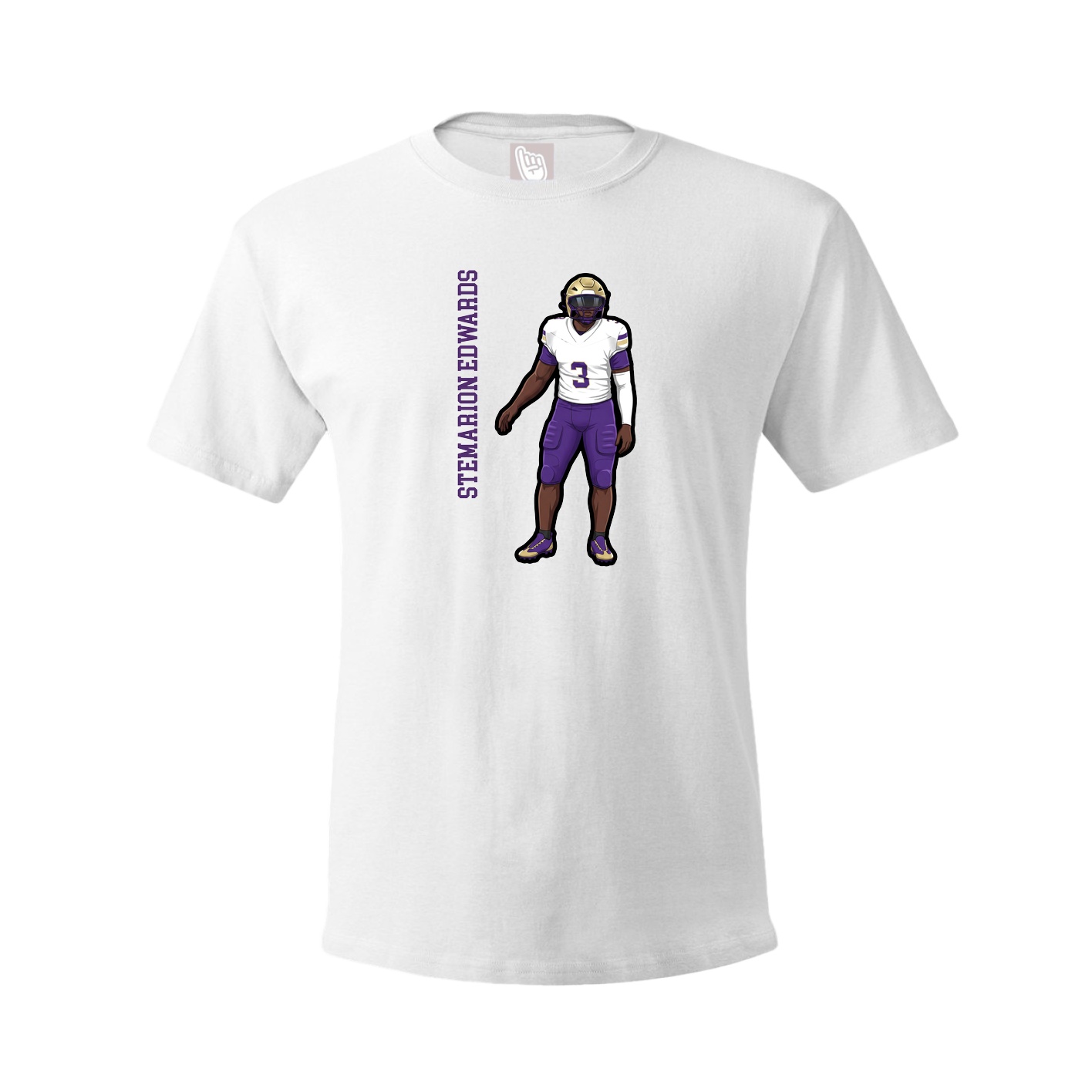 Tee — Name Vertical in White