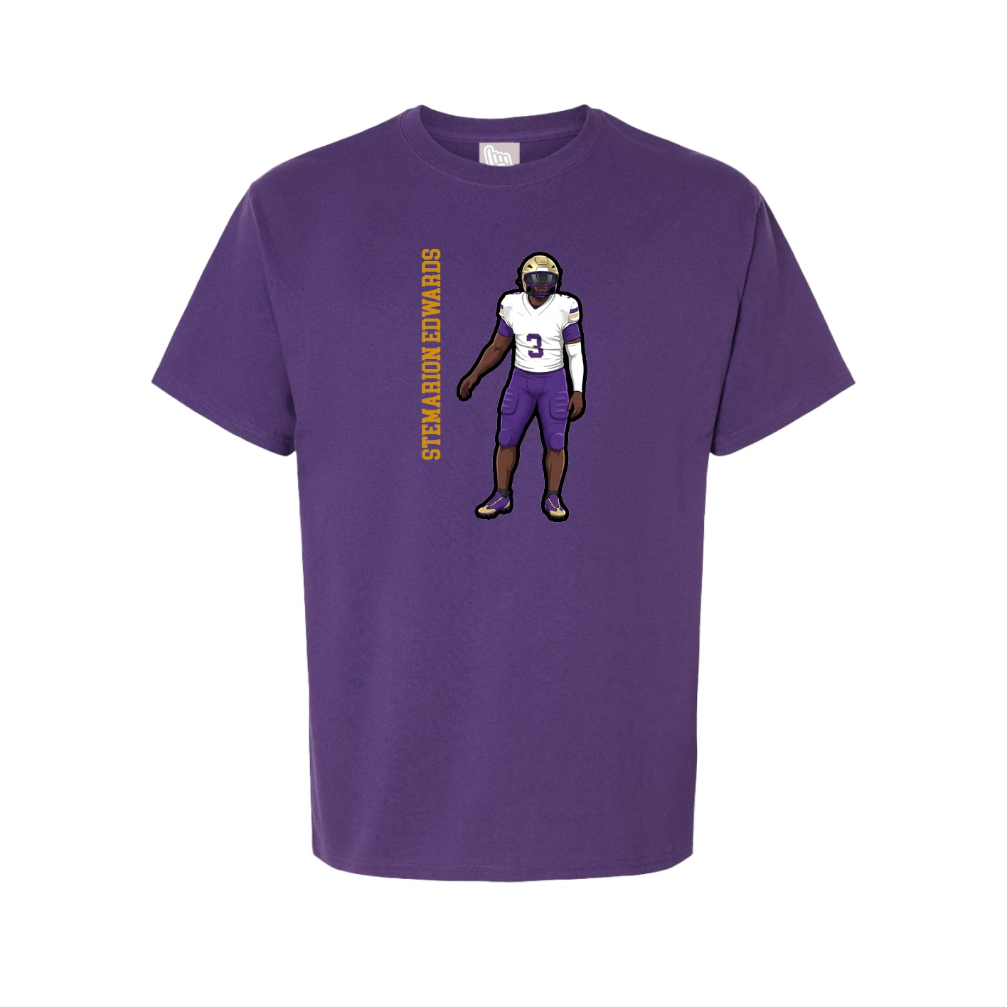 Youth Tee — Name Vertical in Purple