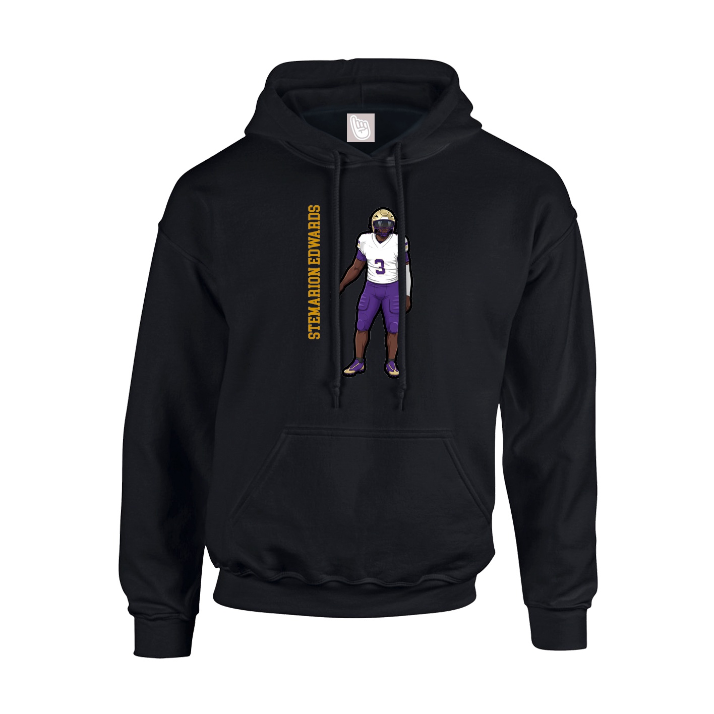 Hoodie — Name Vertical in Black