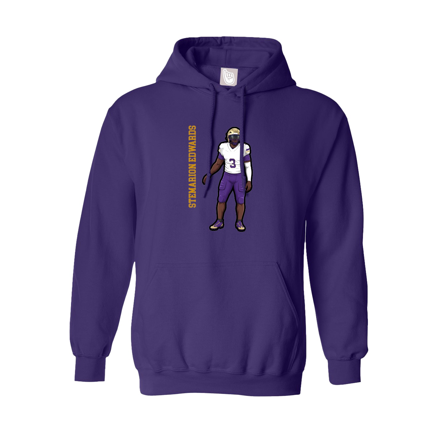 Youth Hoodie — Name Vertical in Purple