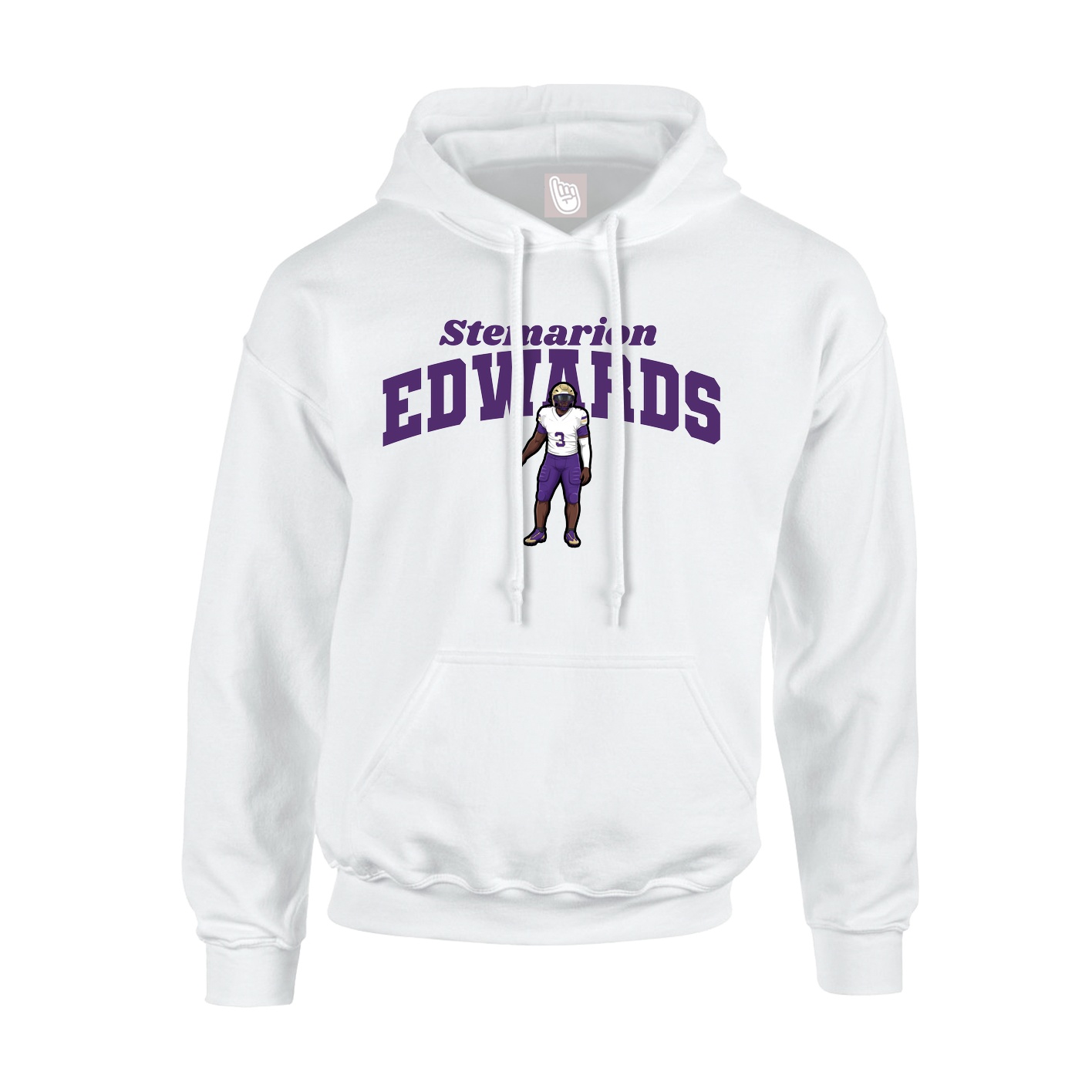 Youth Hoodie — Signature Arch in White