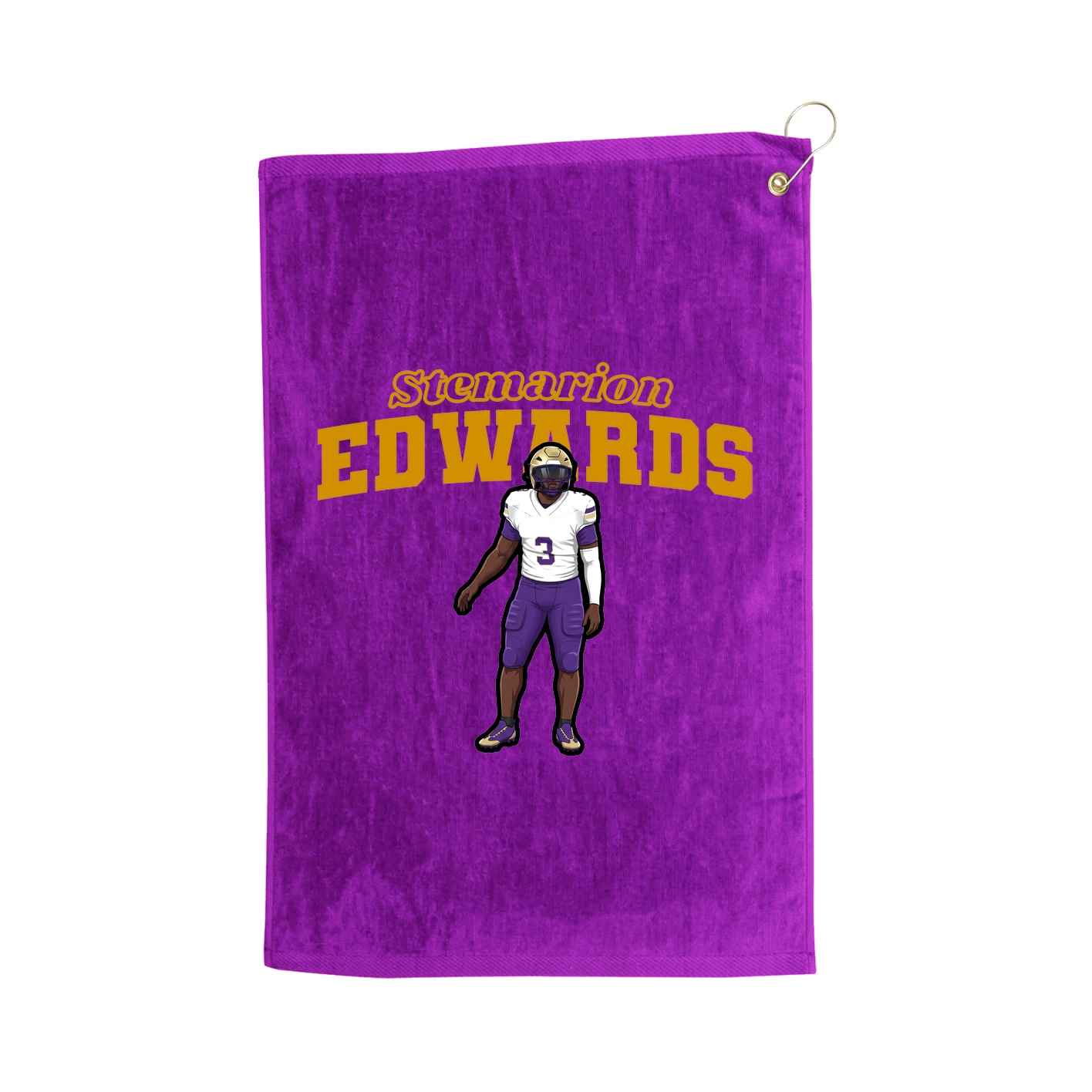 Golf Towel — Name Arch in Purple