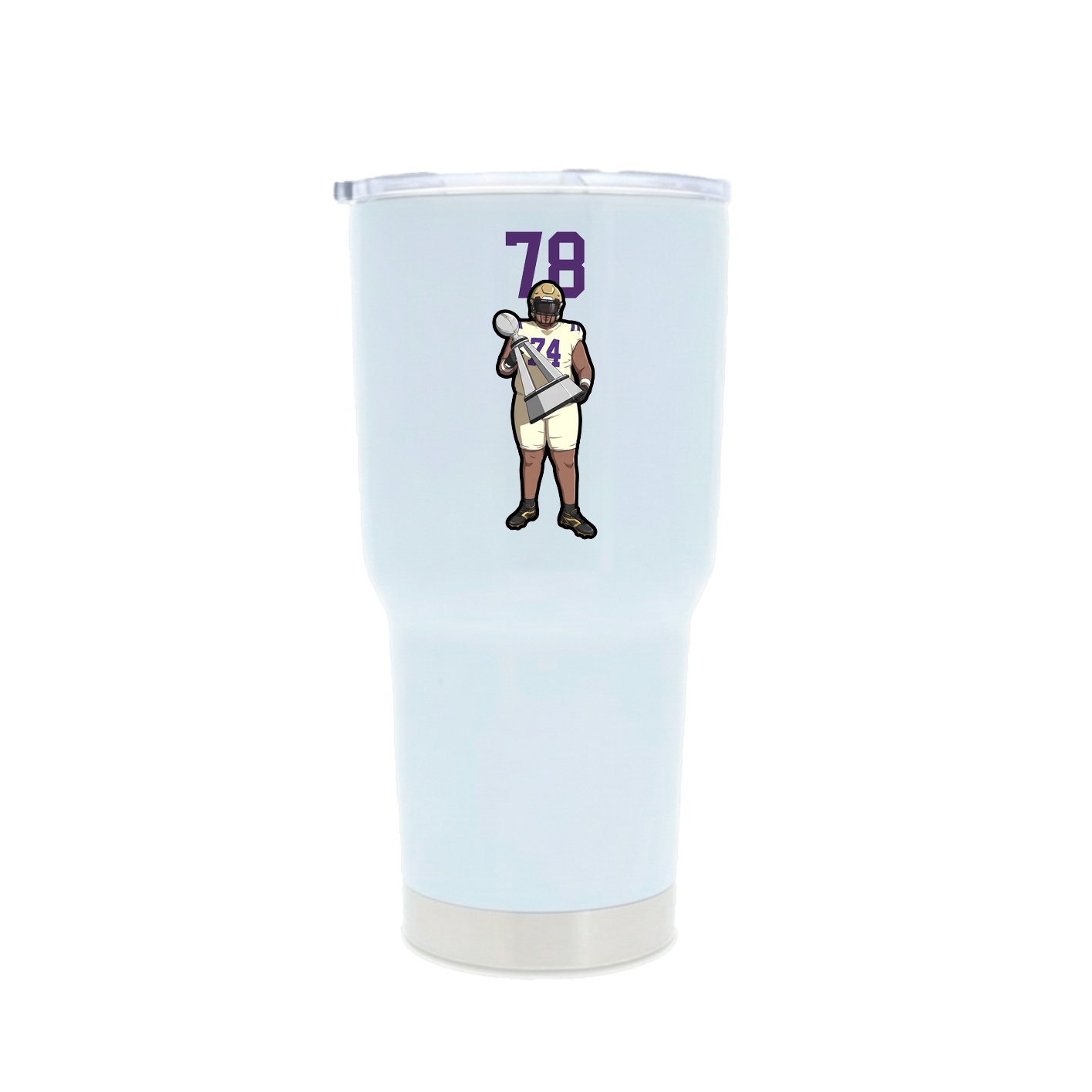 30oz Stainless Steel Tumbler — Number Top in White