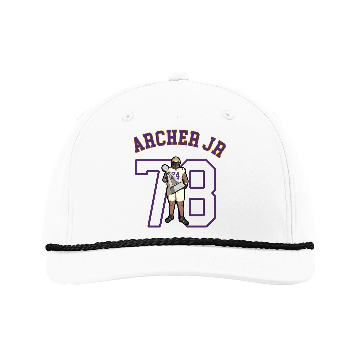 Five-Panel Classic Rope Cap — Shirsey Arch in White