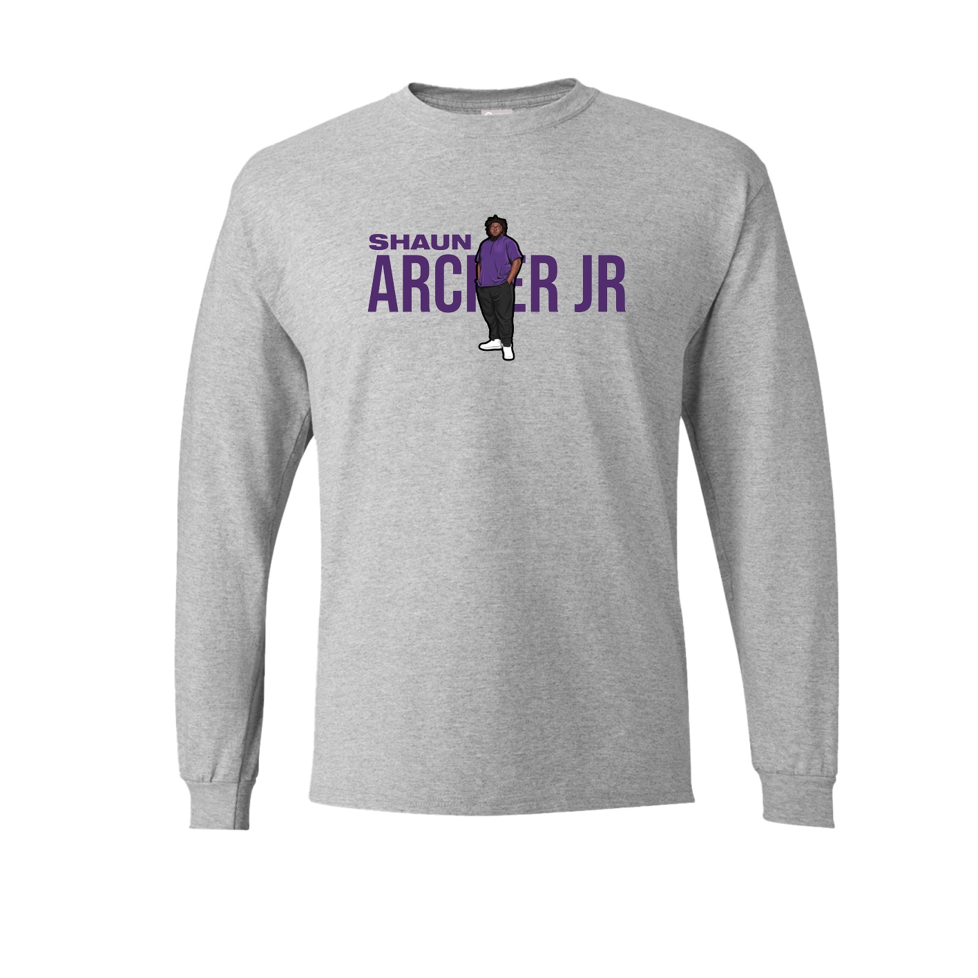 Long Sleeve Tee — Player Name in Grey