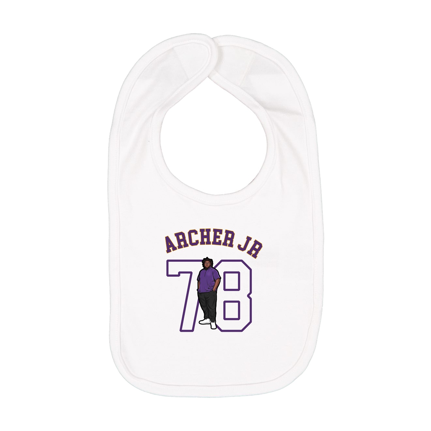 Infant Bib — Shirsey Arch in White