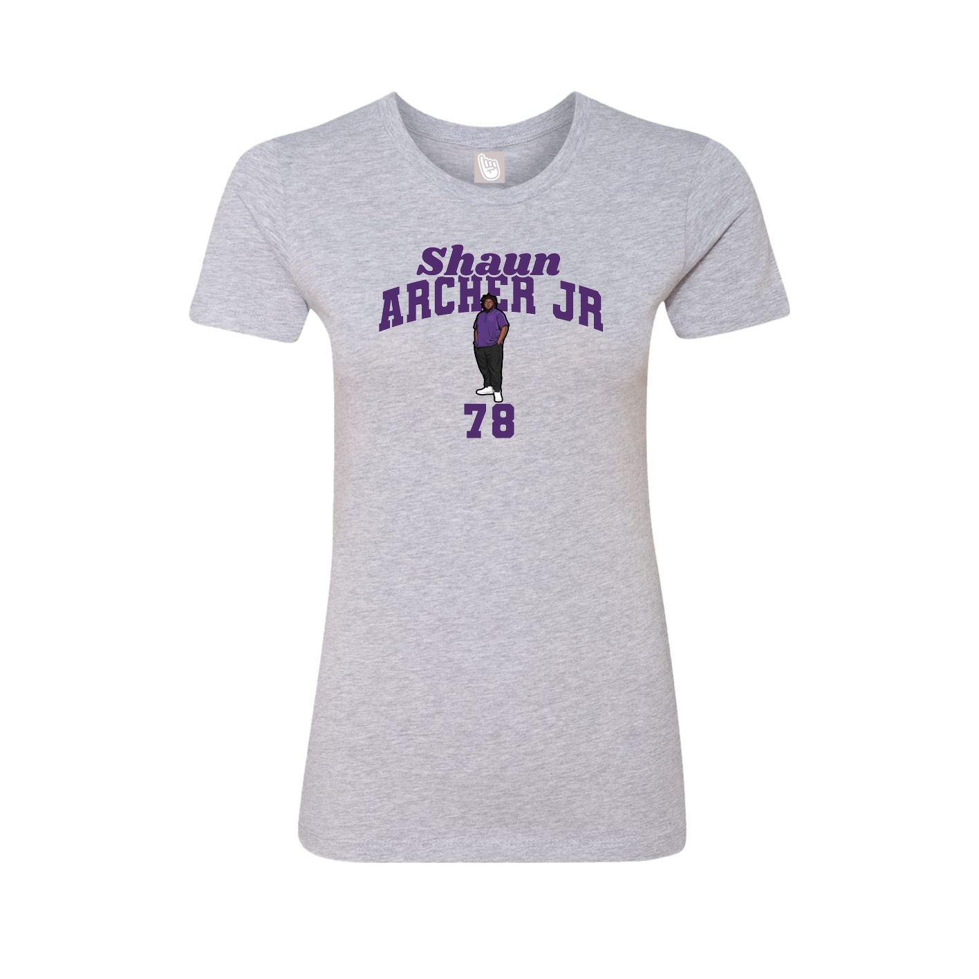 Fitted Women's Tee — Signature Arch in Grey