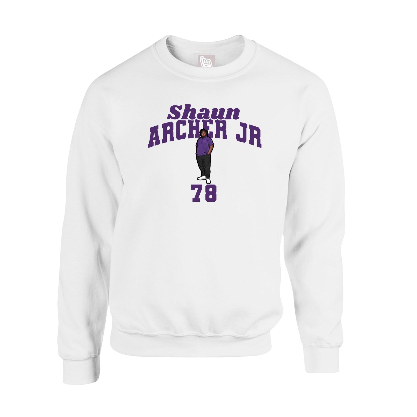 Fleece Crew — Signature Arch in White
