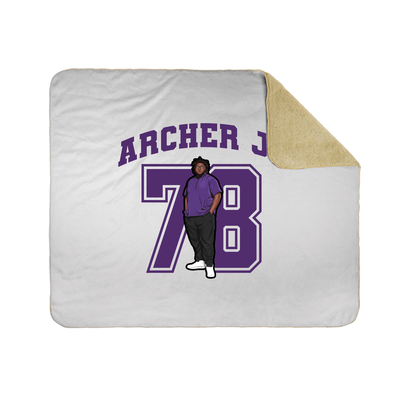 Throw Blanket — Number in White