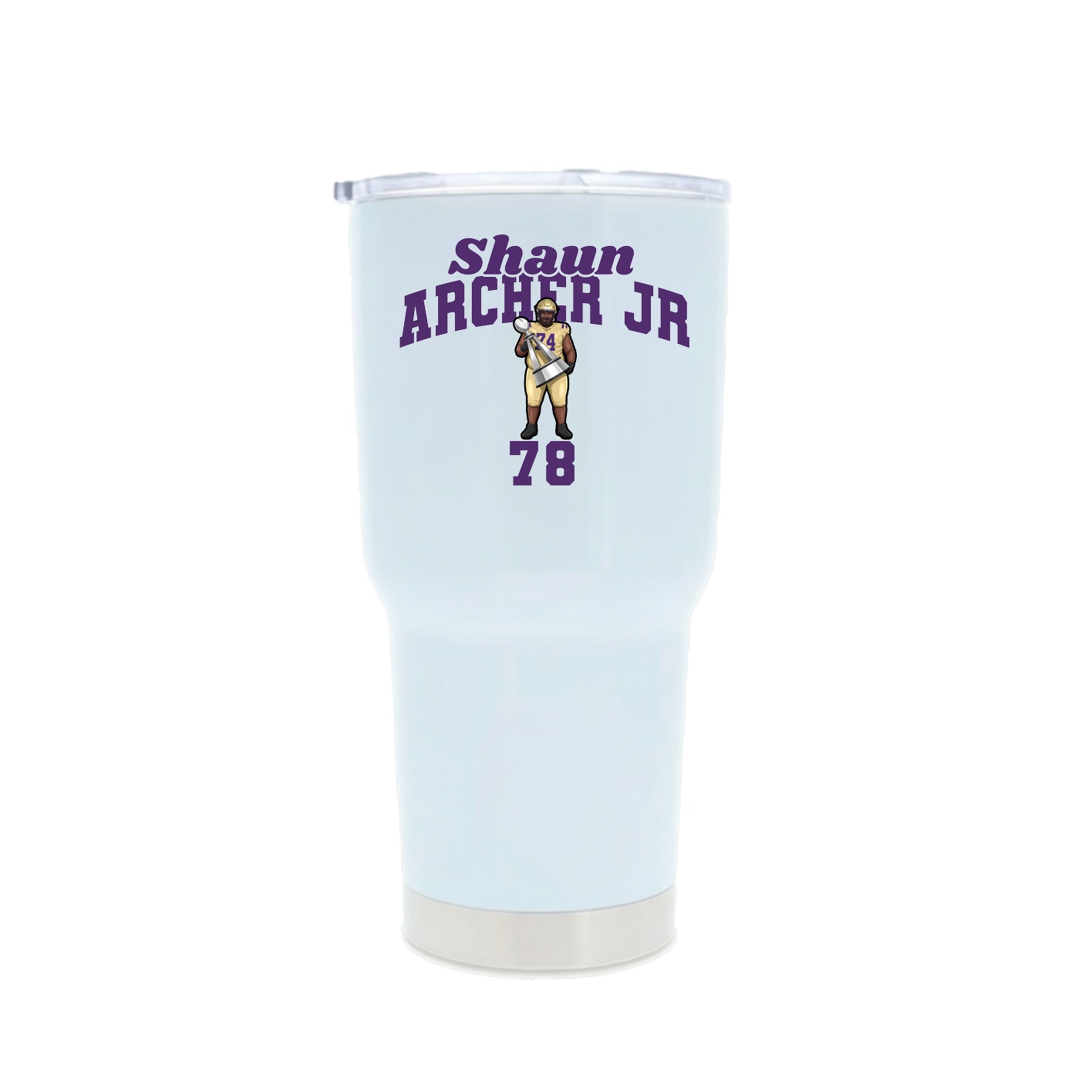 30oz Stainless Steel Tumbler — Signature Arch in White