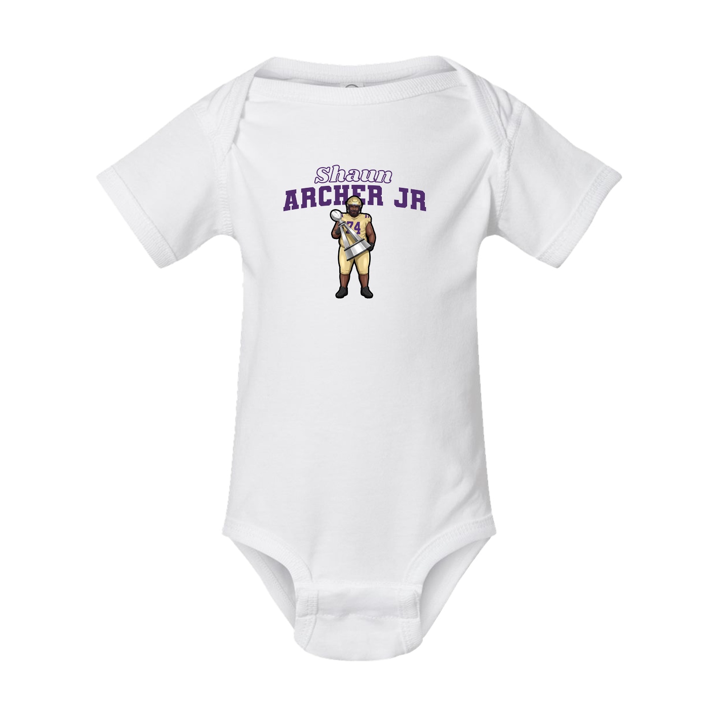 Baby Onesie — Name Arch in White