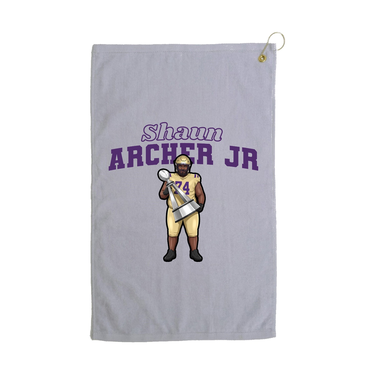 Golf Towel — Name Arch in Grey