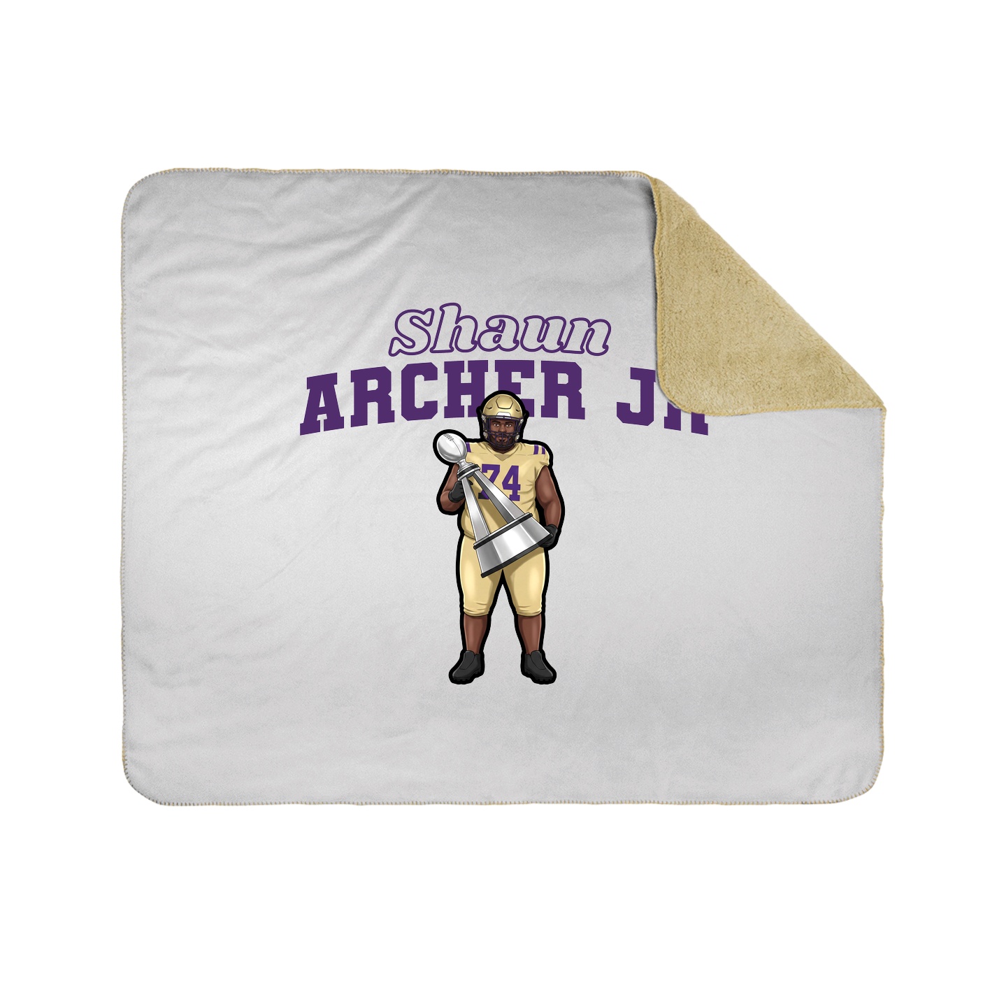 Throw Blanket — Name Arch in White