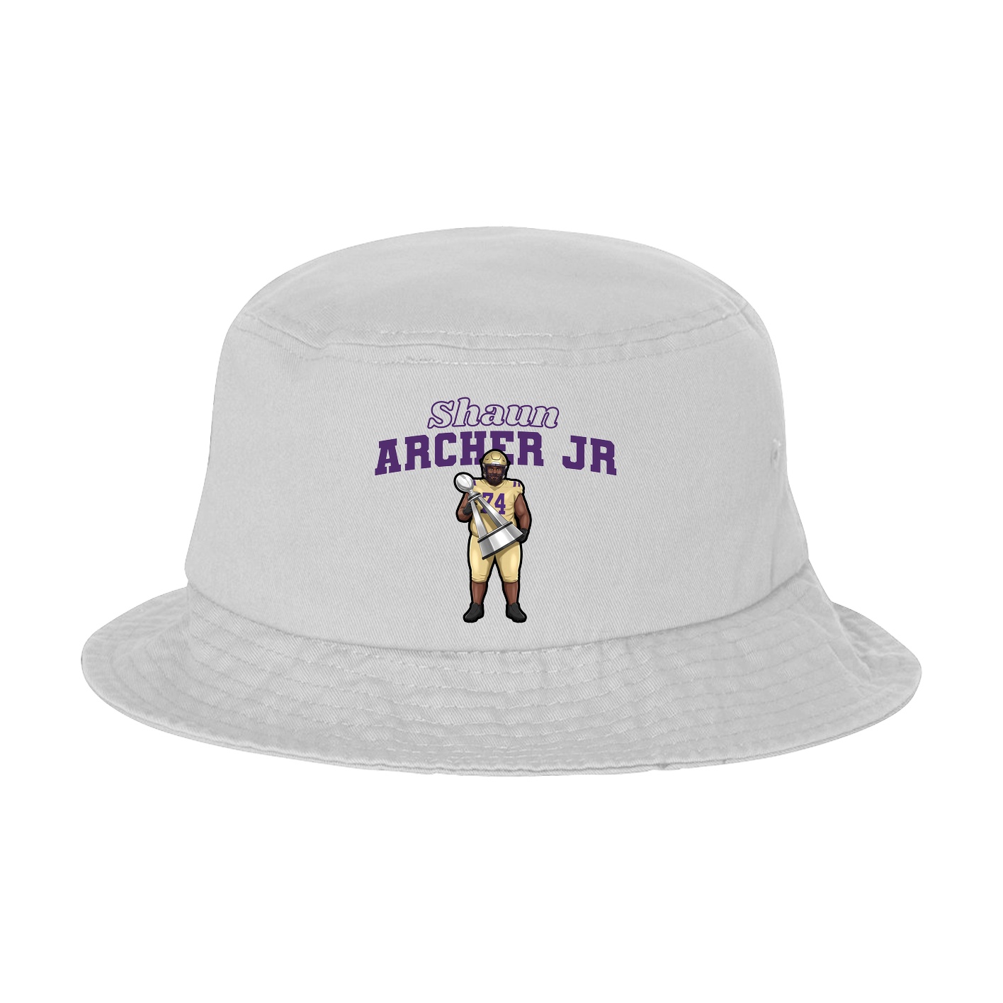 Bucket Cap — Name Arch in White