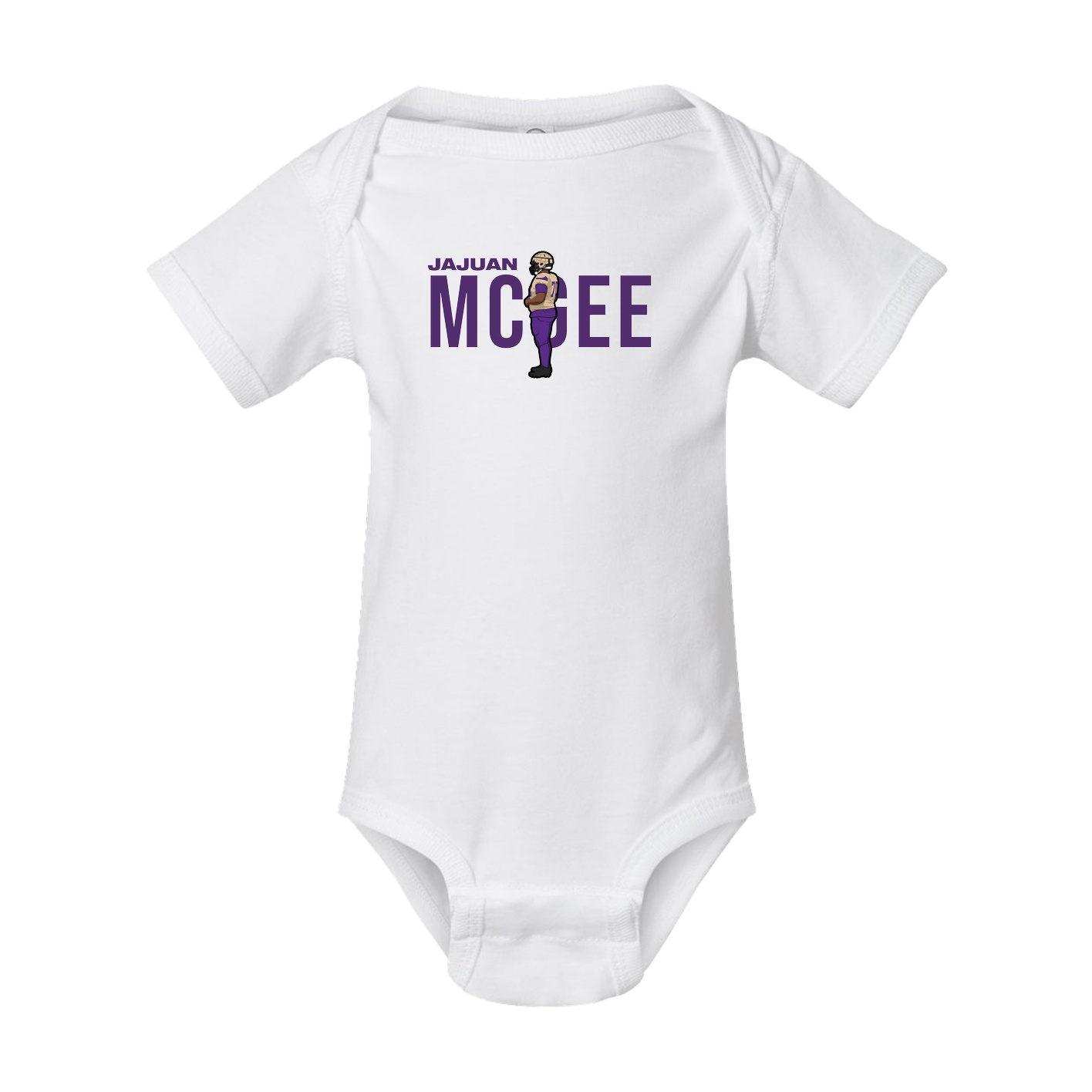Baby Onesie — Player Name in White