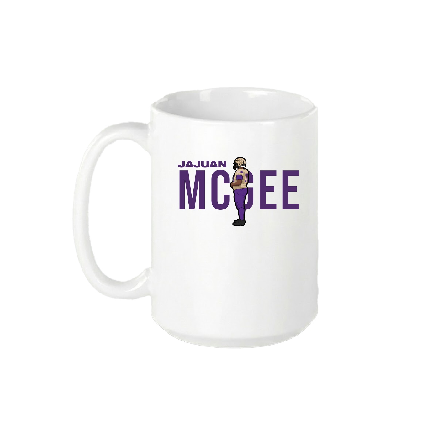 15oz Coffee Mug — Player Name in White