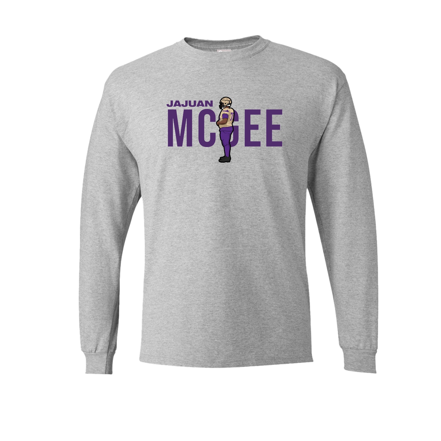 Long Sleeve Tee — Player Name in Grey