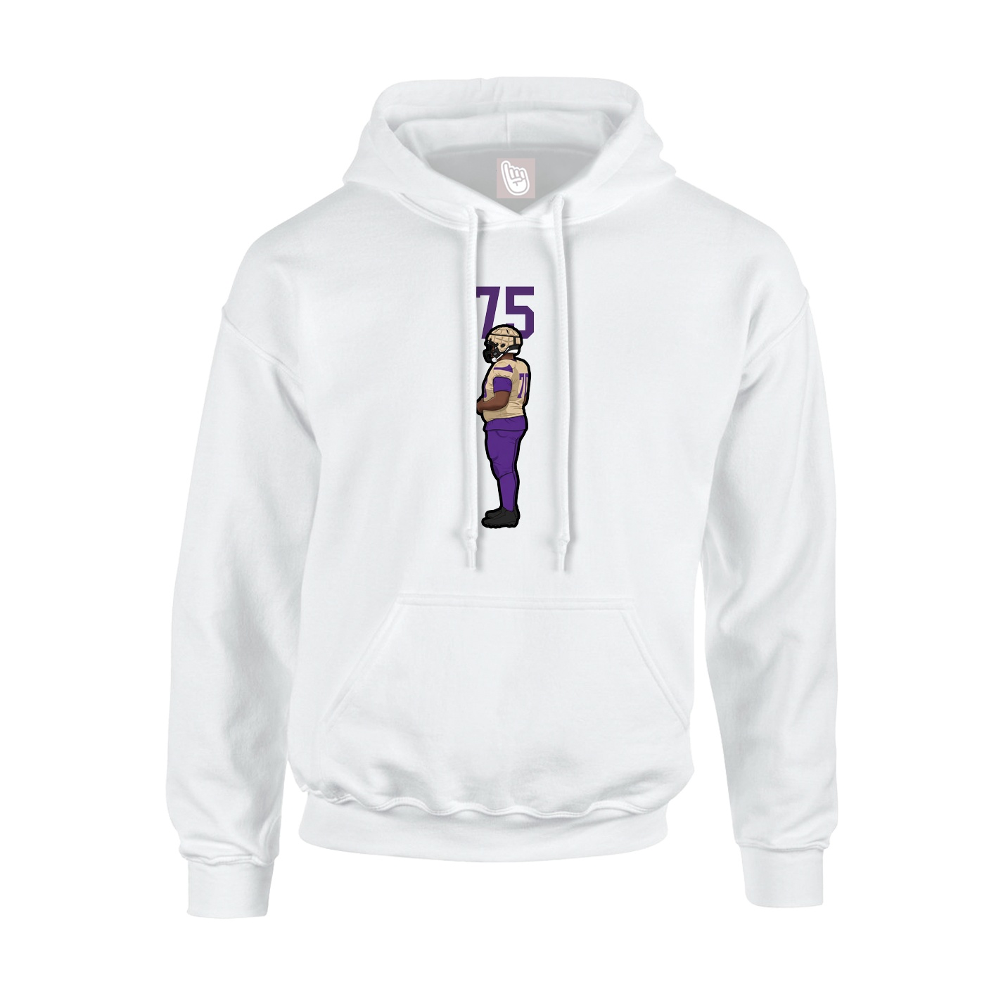 Youth Hoodie — Number Top in White