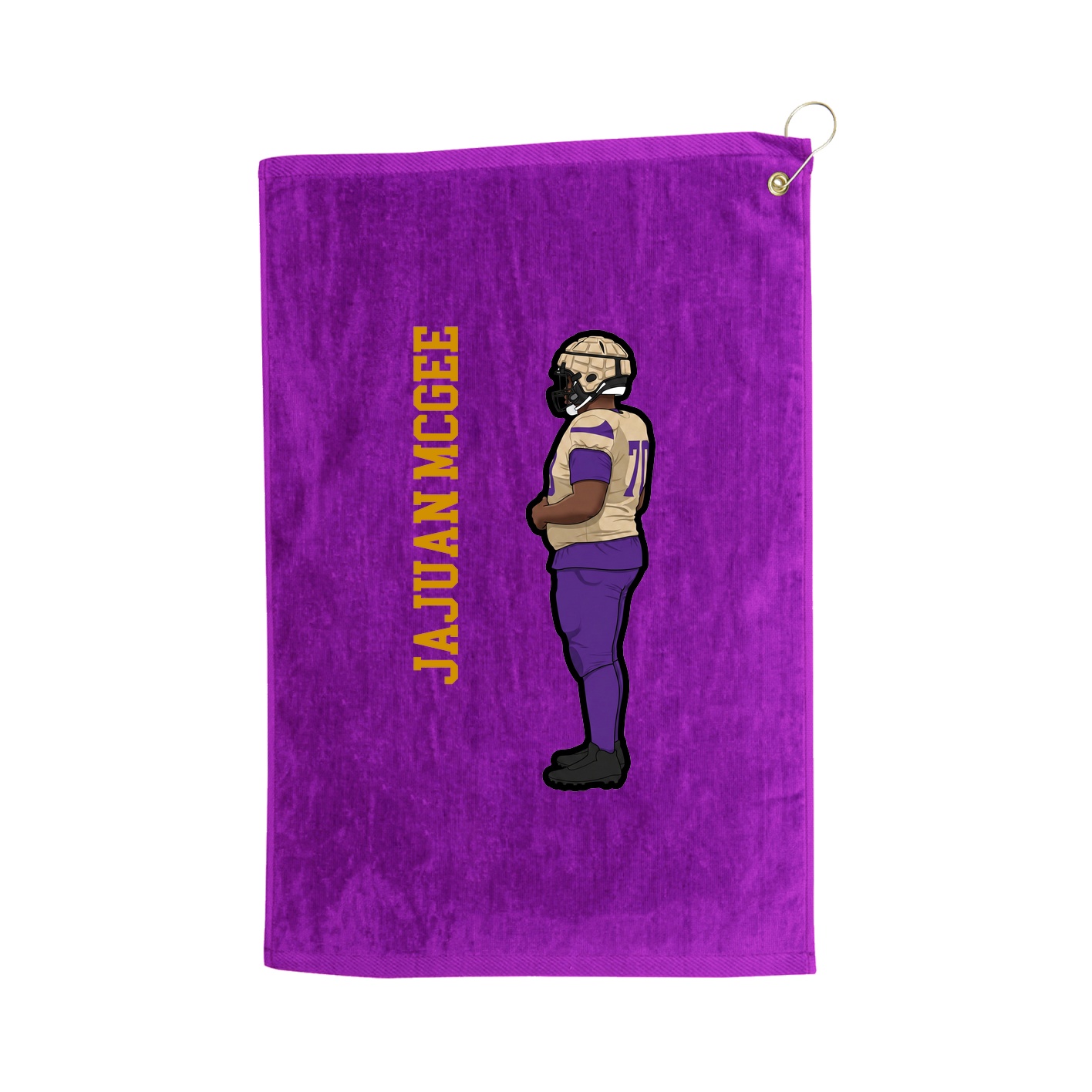 Golf Towel — Name Vertical in Purple