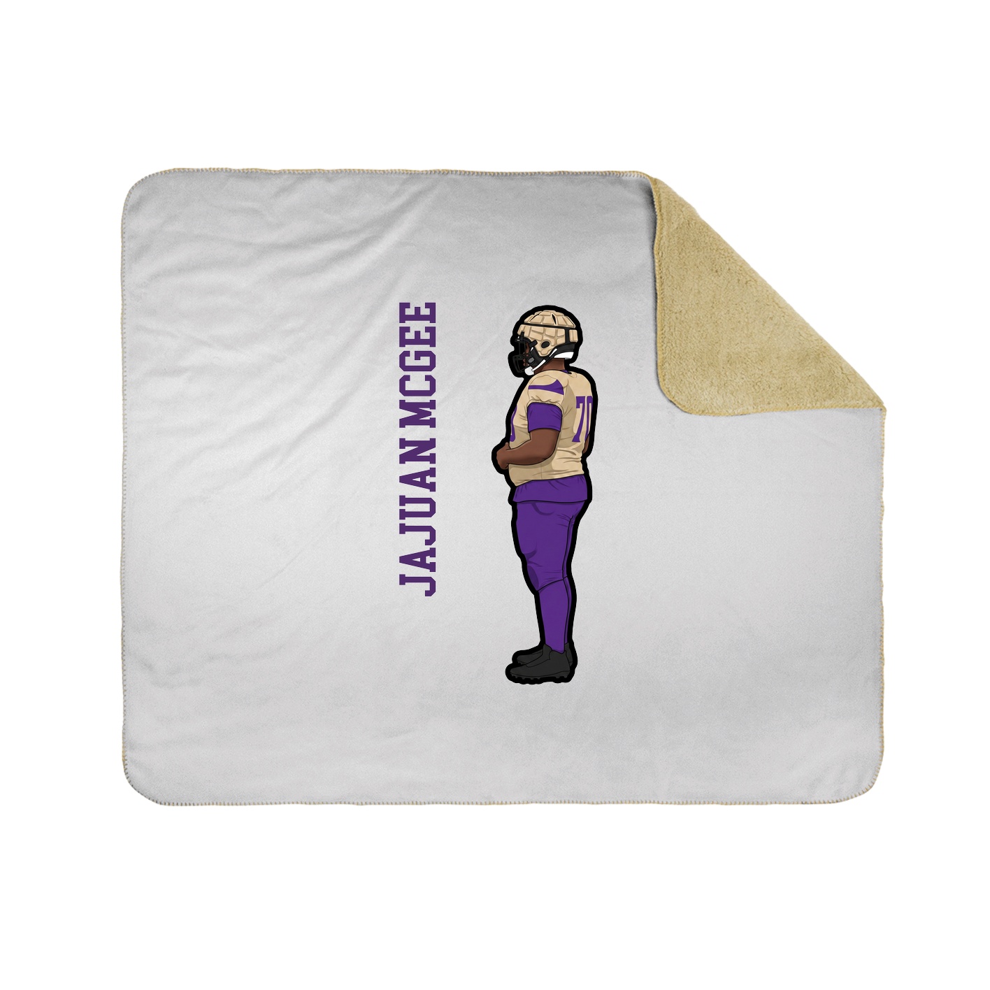 Throw Blanket — Name Vertical in White