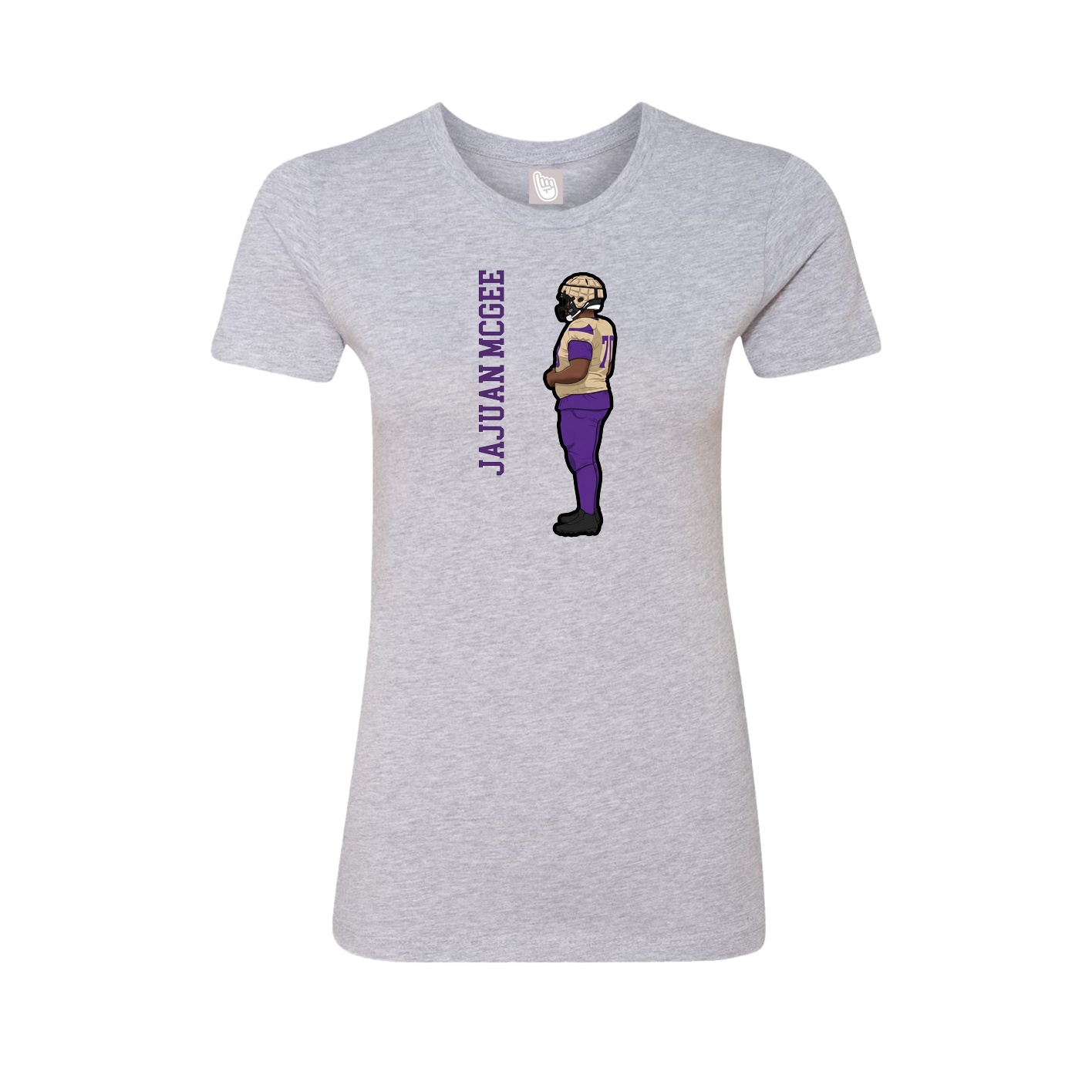 Womens Tee — Name Vertical in Grey