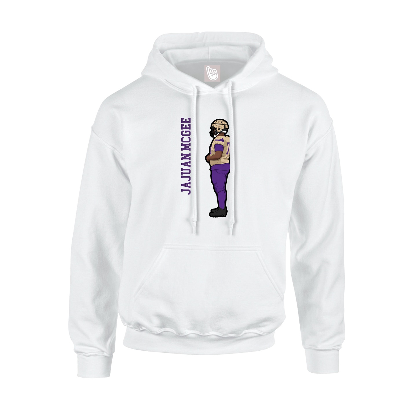 Youth Hoodie — Name Vertical in White