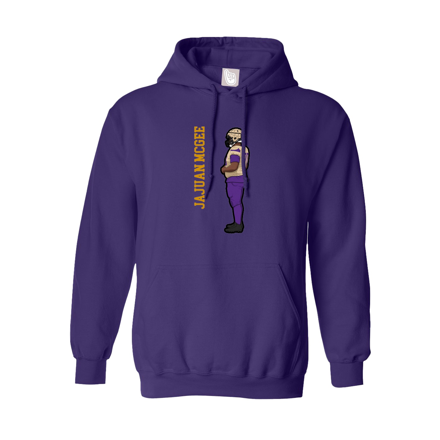 Youth Hoodie — Name Vertical in Purple