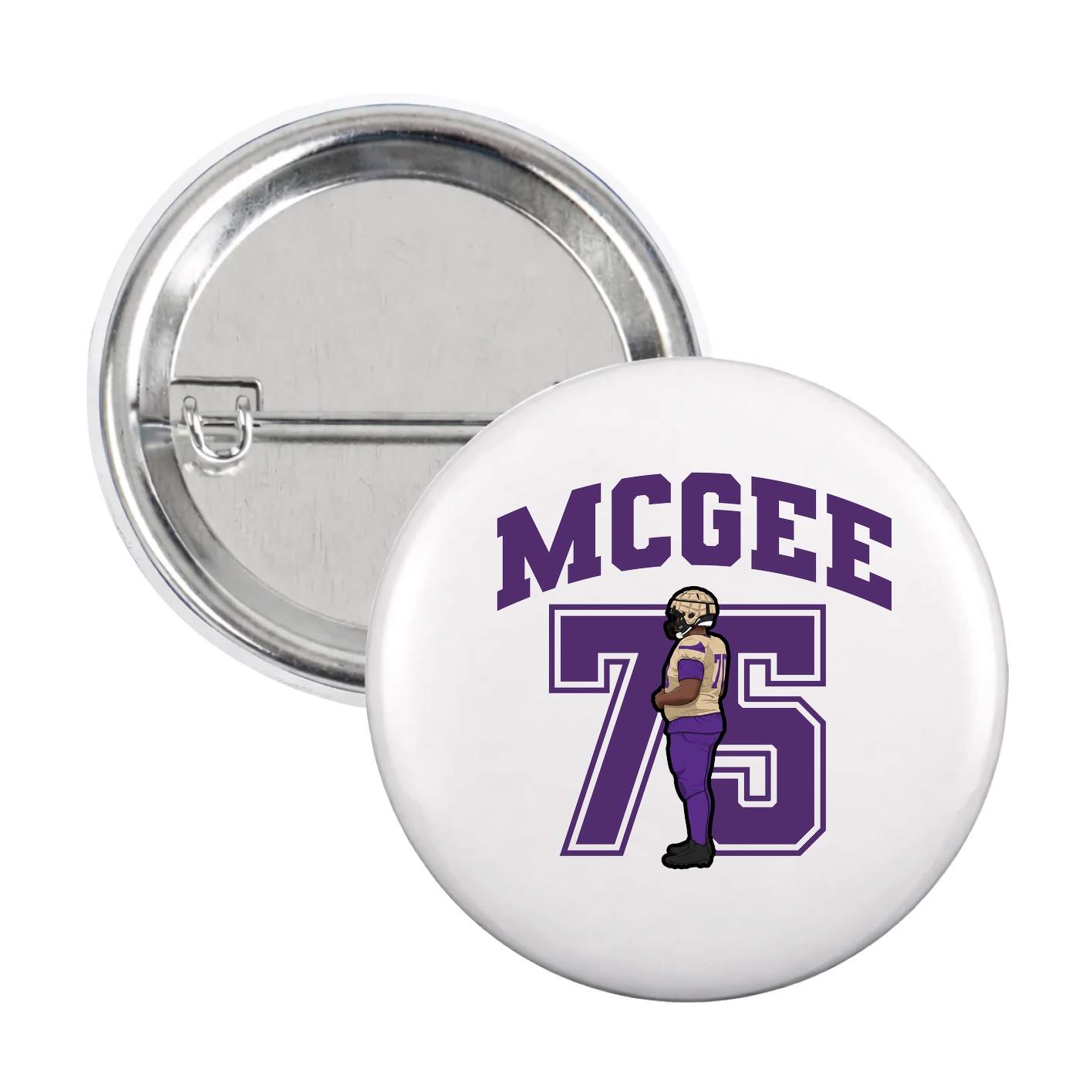 Game Day Button — Number in White