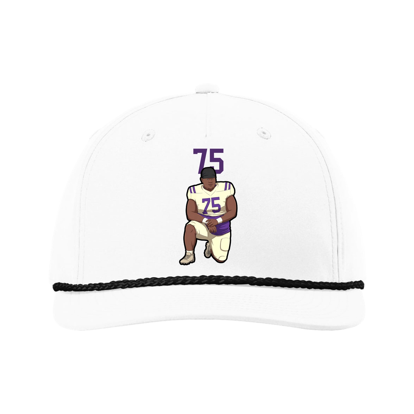 Five-Panel Classic Rope Cap — Number Top in White