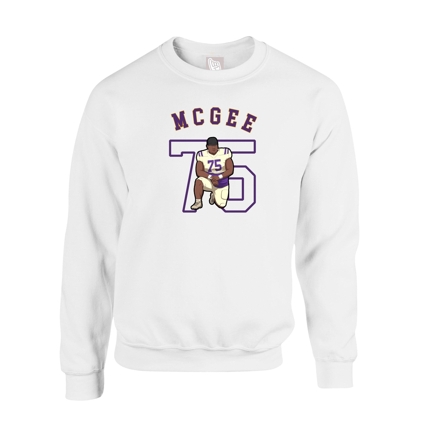 Fleece Crew — Shirsey Arch in White