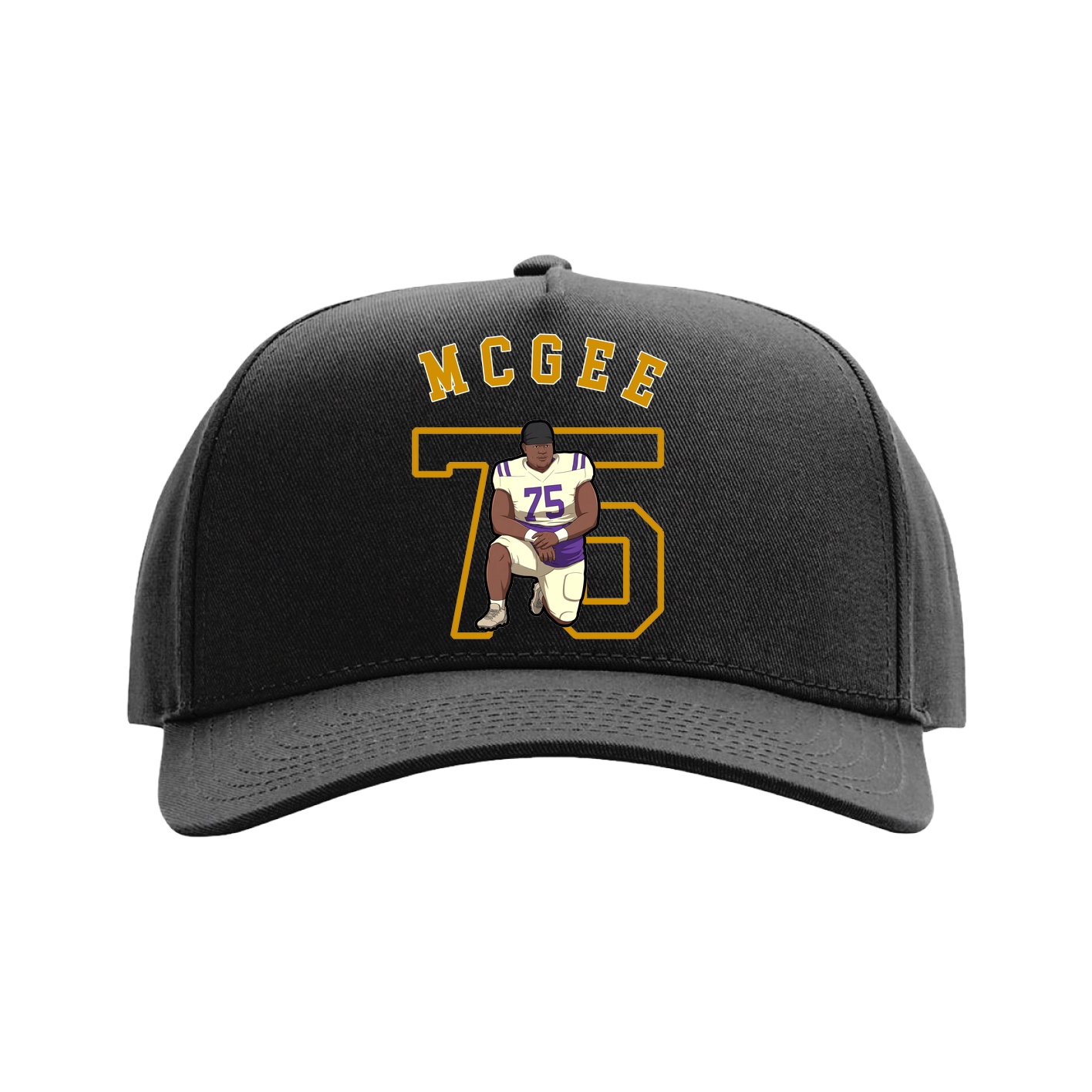 Full Fabric Five-Panel Champ Cap — Shirsey Arch in Black