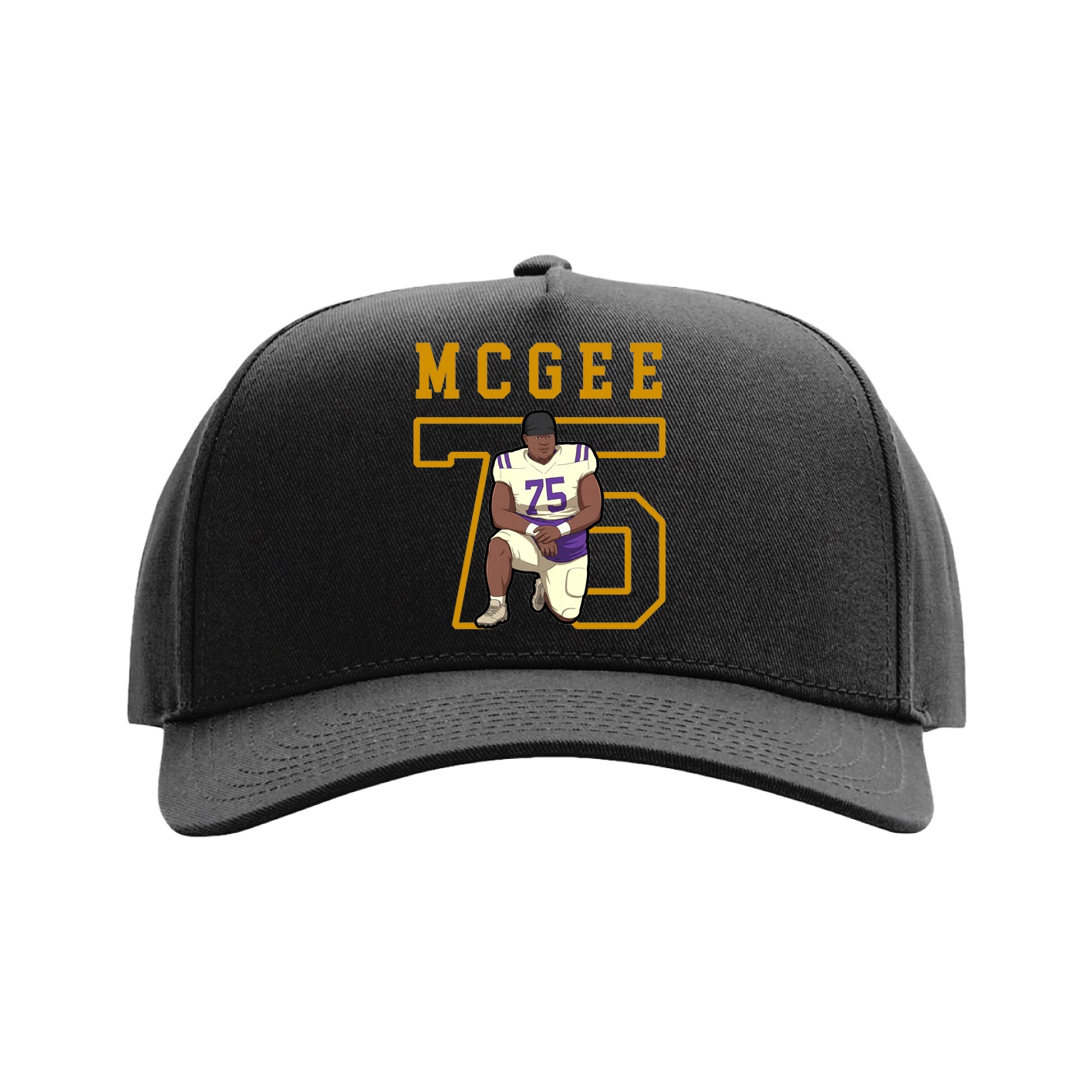Full Fabric Five-Panel Champ Cap — Shirsey in Black