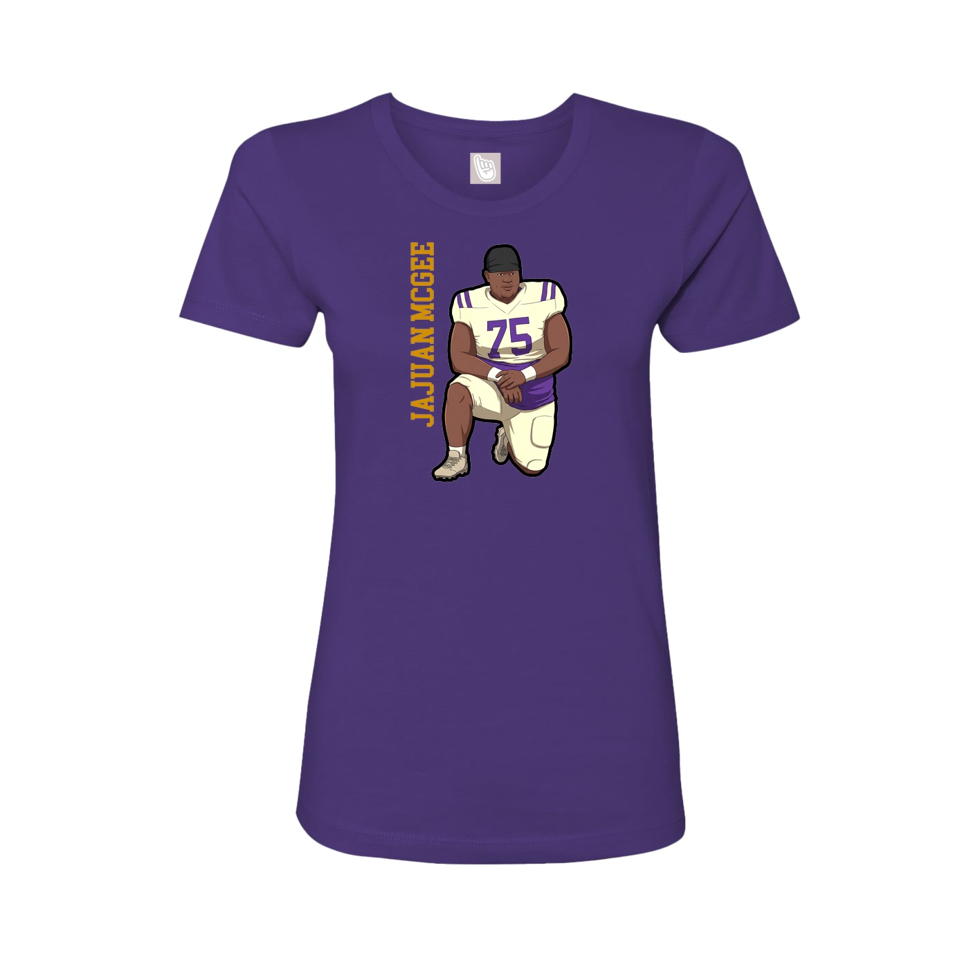 Womens Tee — Name Vertical in Purple