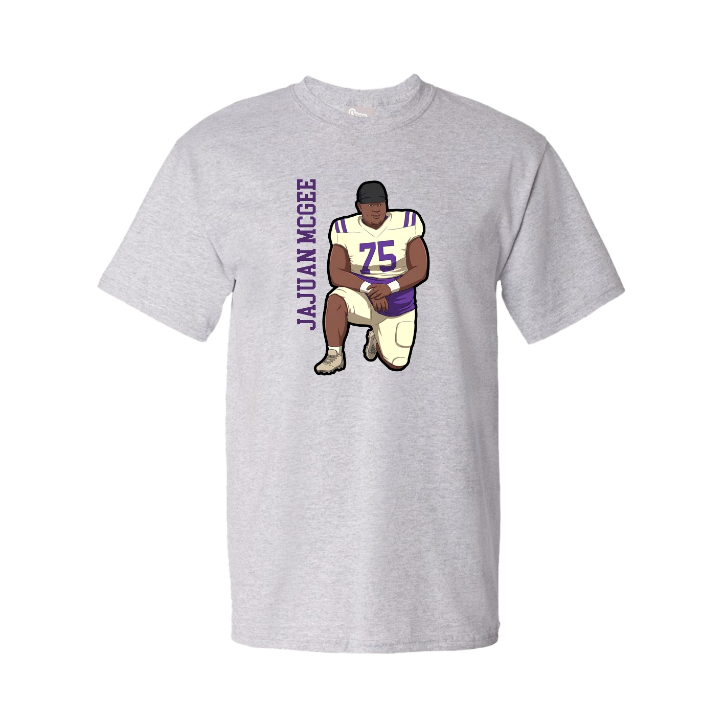 Youth Tee — Name Vertical in Grey
