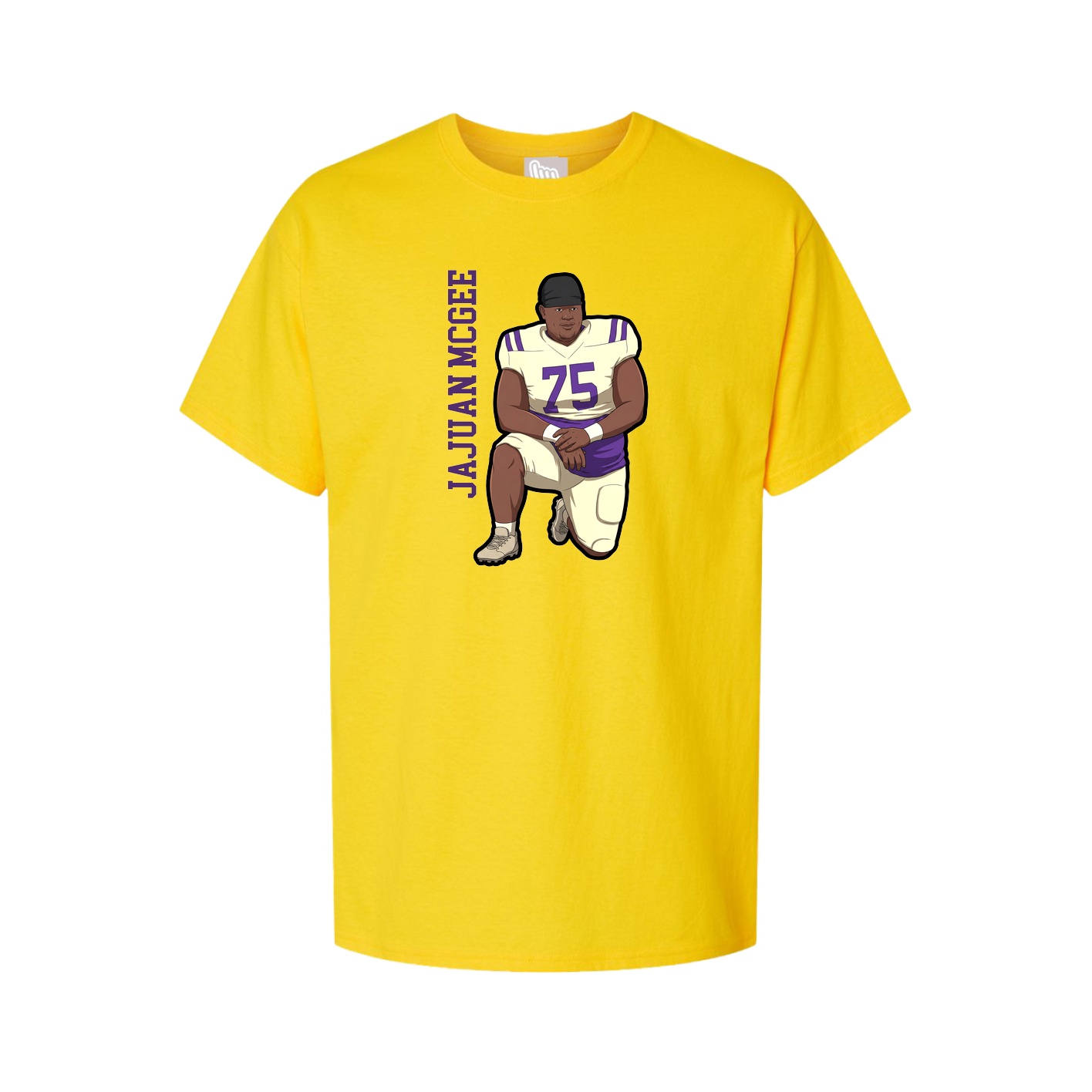 Youth Tee — Name Vertical in Gold