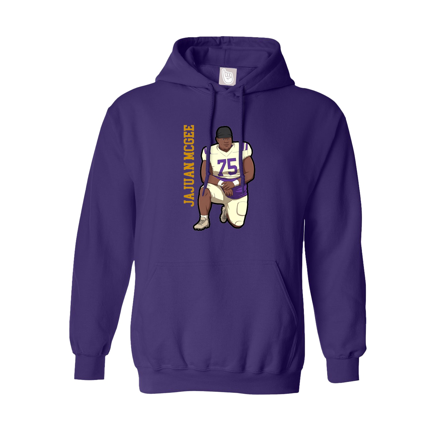 Hoodie — Name Vertical in Purple