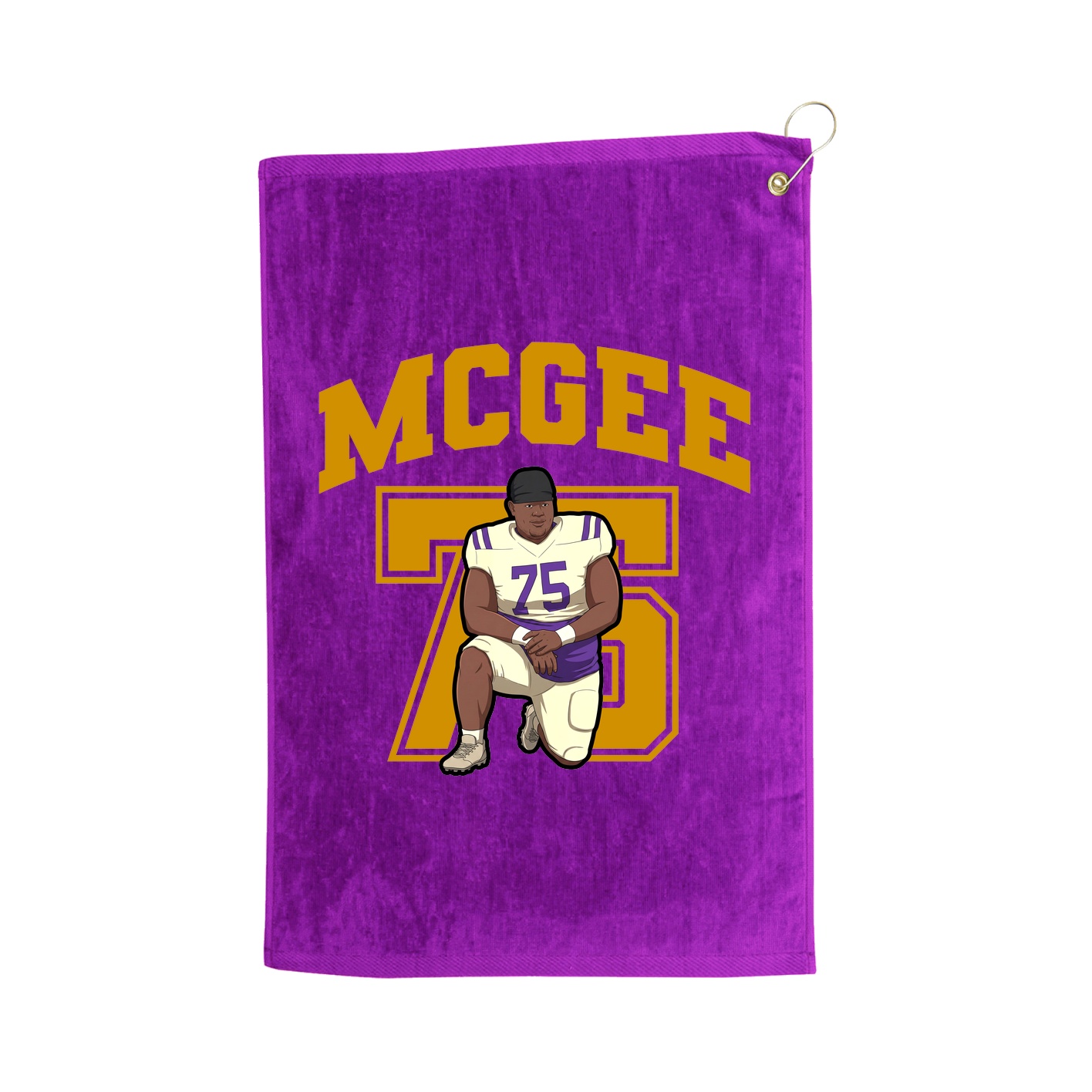 Golf Towel — Number in Purple
