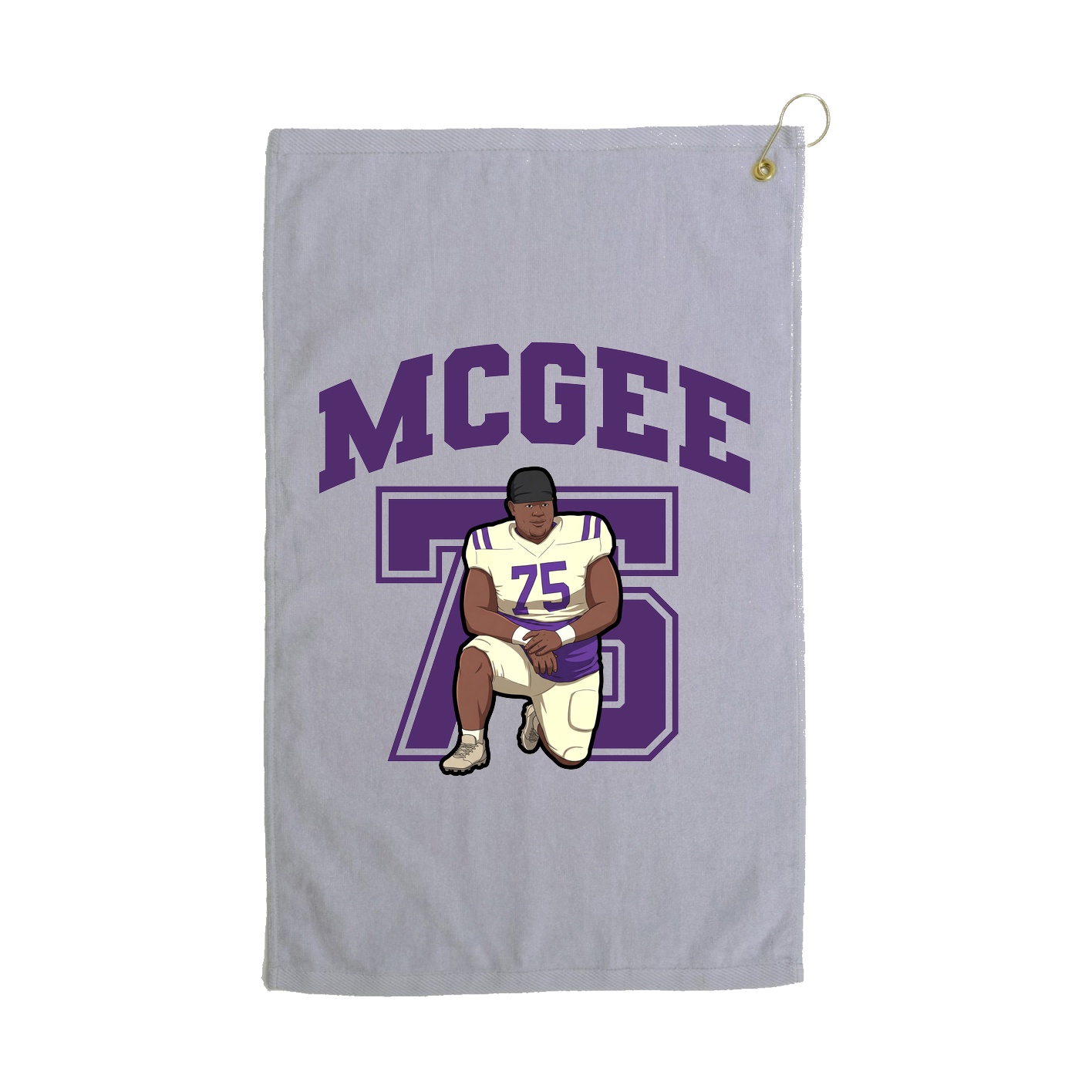 Golf Towel — Number in Grey