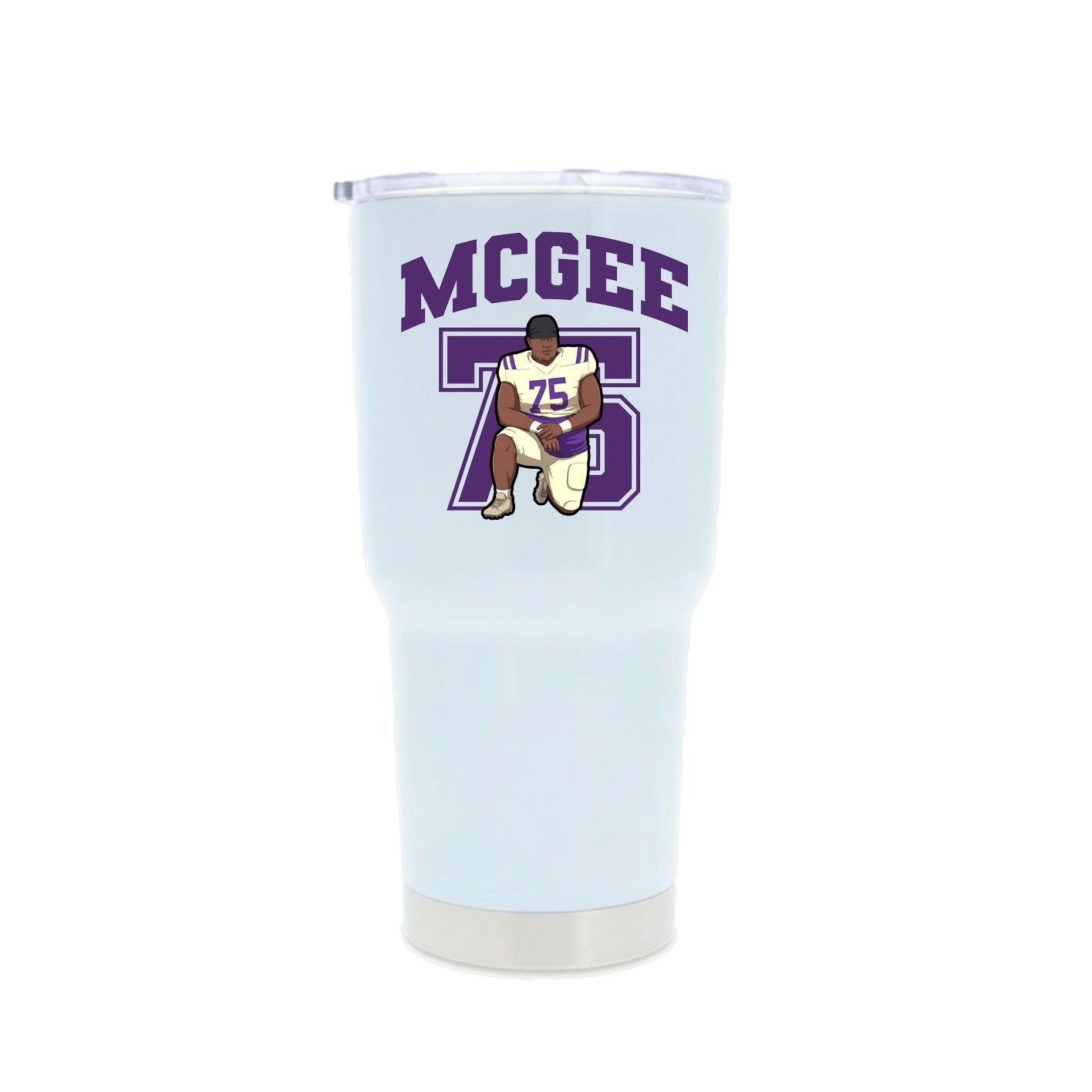 30oz Stainless Steel Tumbler — Number in White