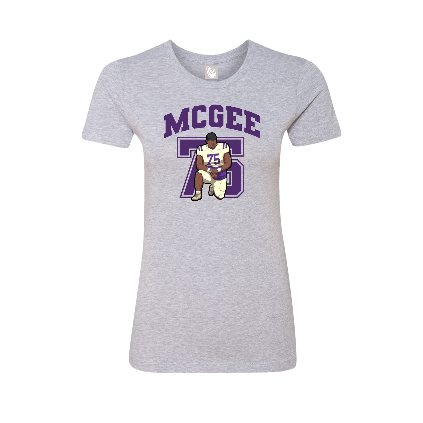Fitted Women's Tee — Number in Grey