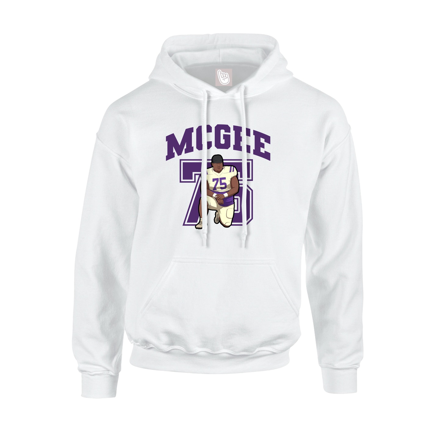Hoodie — Number in White