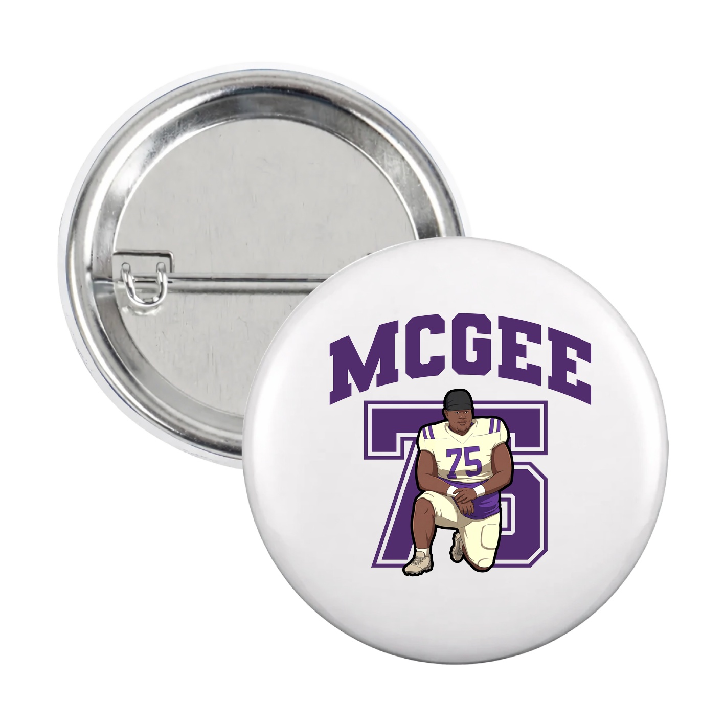Game Day Button — Number in White