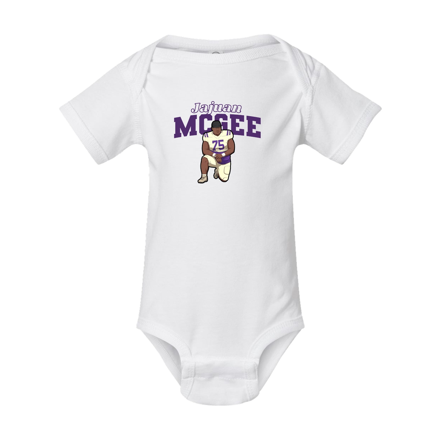 Baby Onesie — Name Arch in White