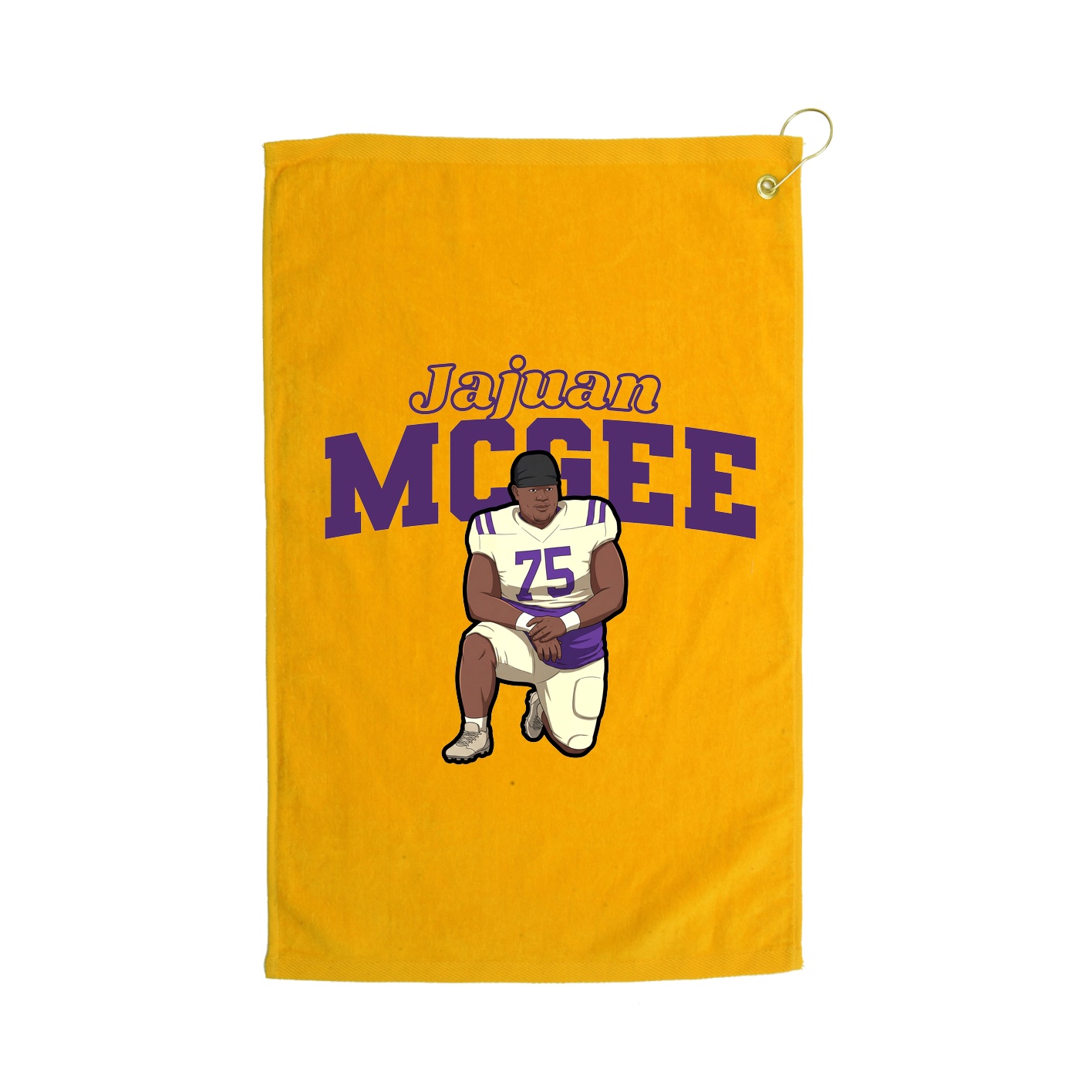 Golf Towel — Name Arch in Gold