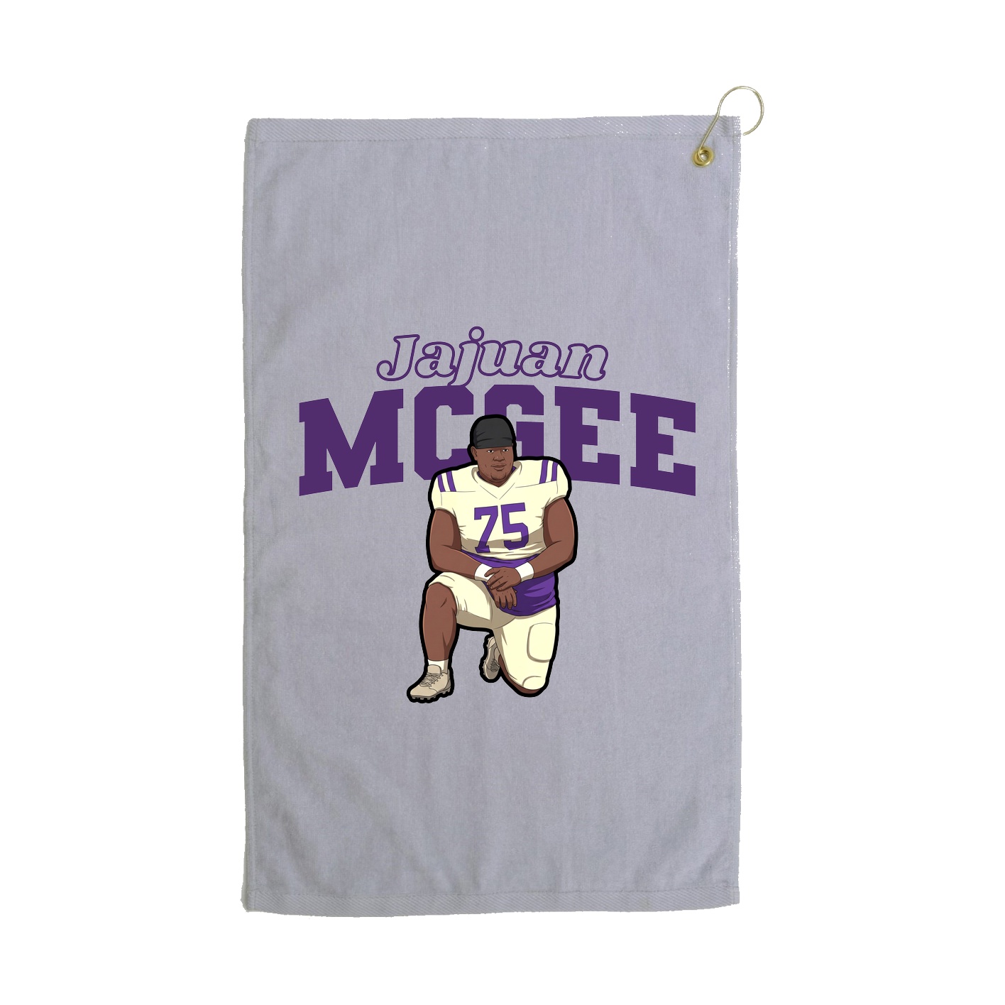 Golf Towel — Name Arch in Grey