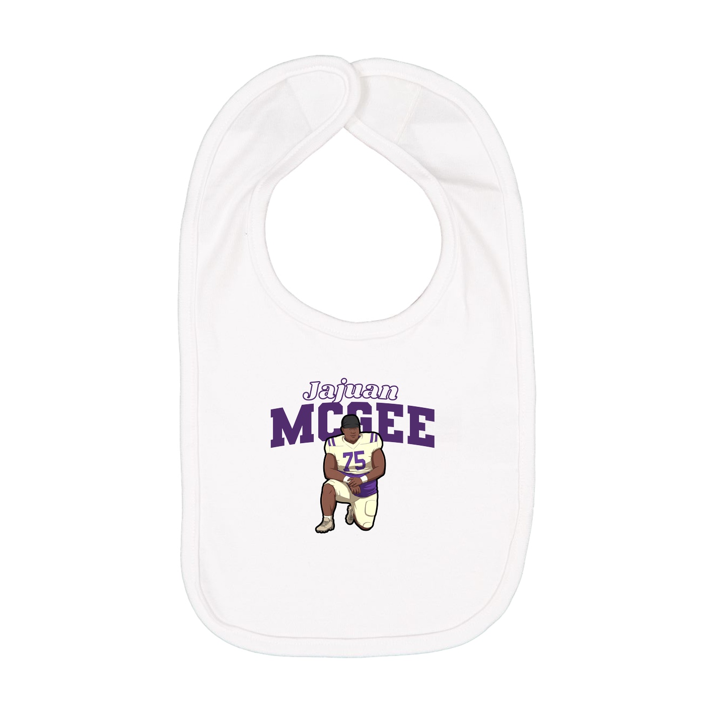 Infant Bib — Name Arch in White