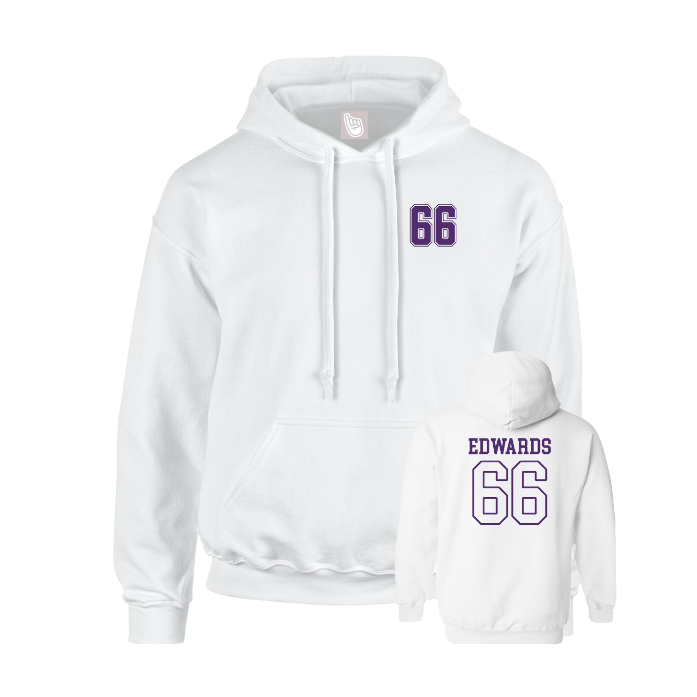 Youth Hoodie — Chest Back in White