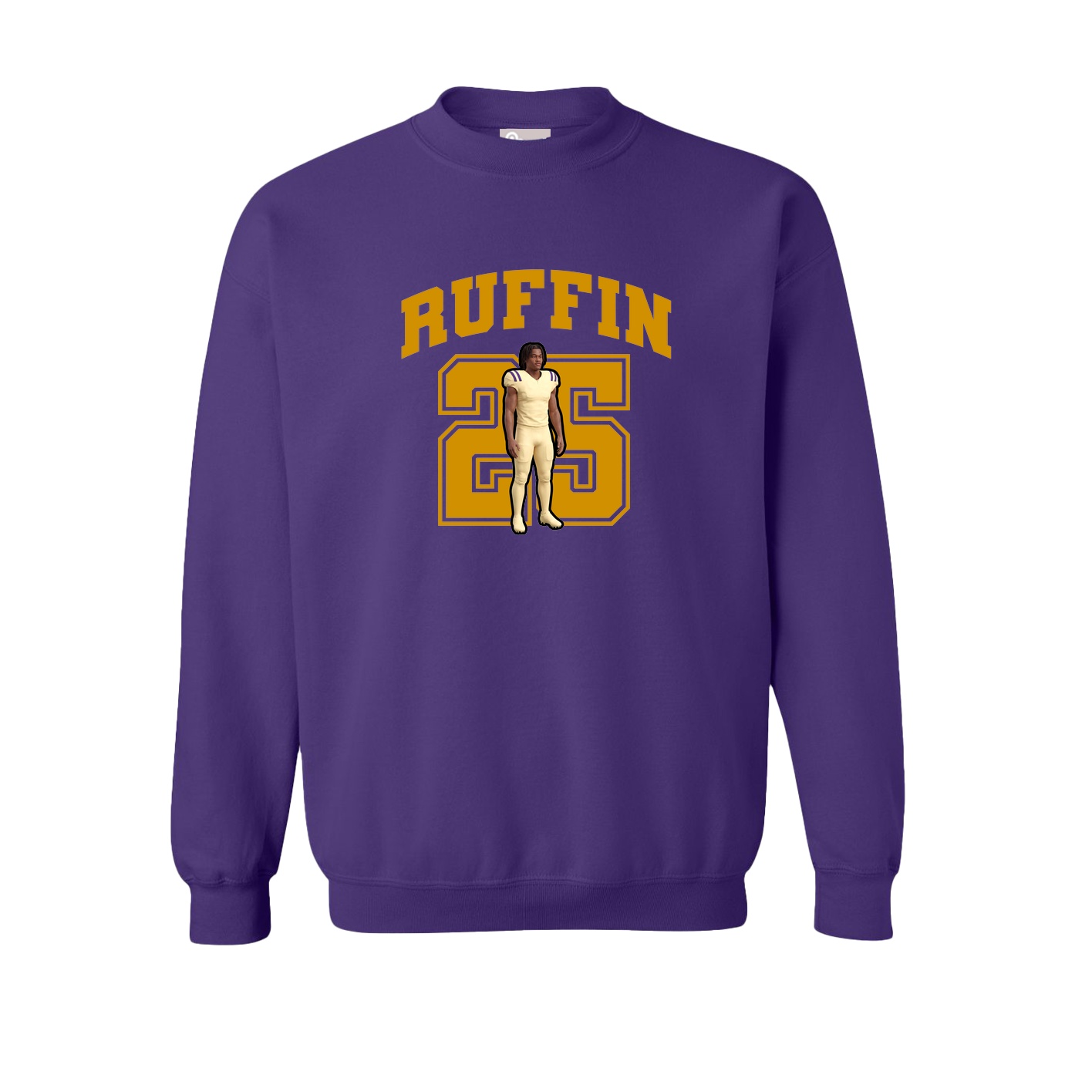 Fleece Crew — Number in Purple
