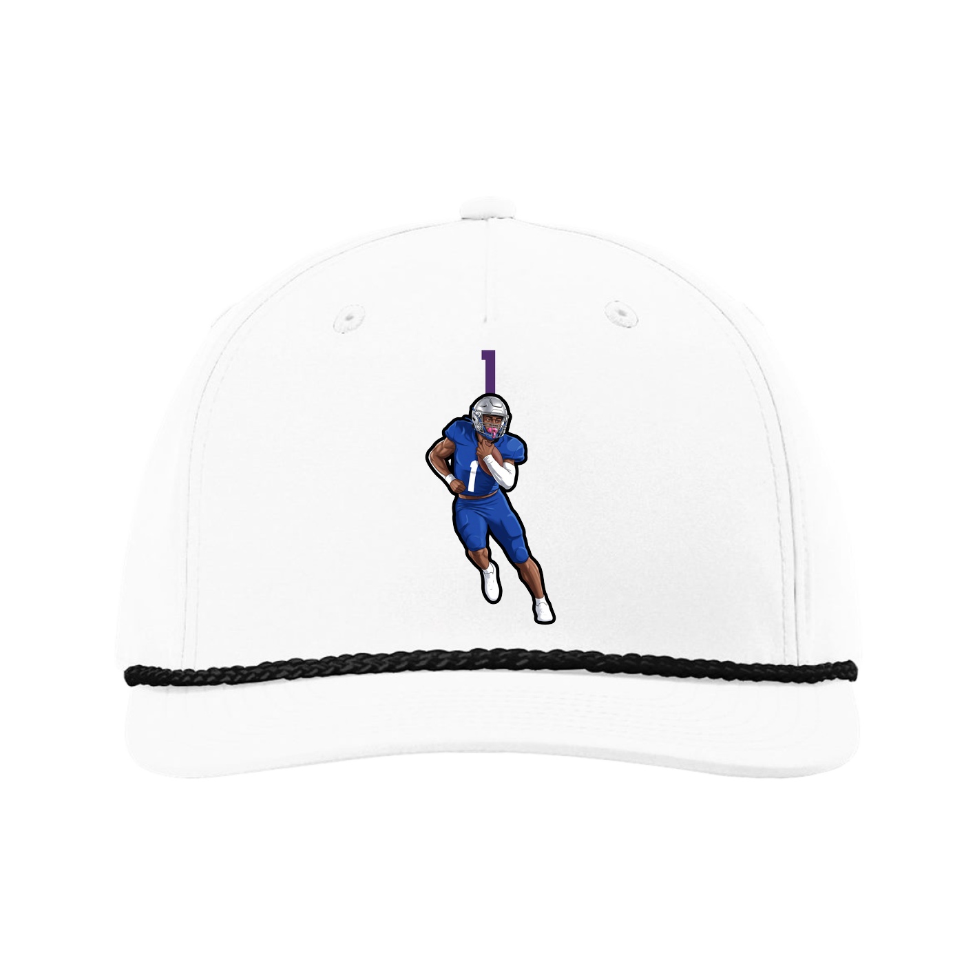 Five-Panel Classic Rope Cap — Number Top in White