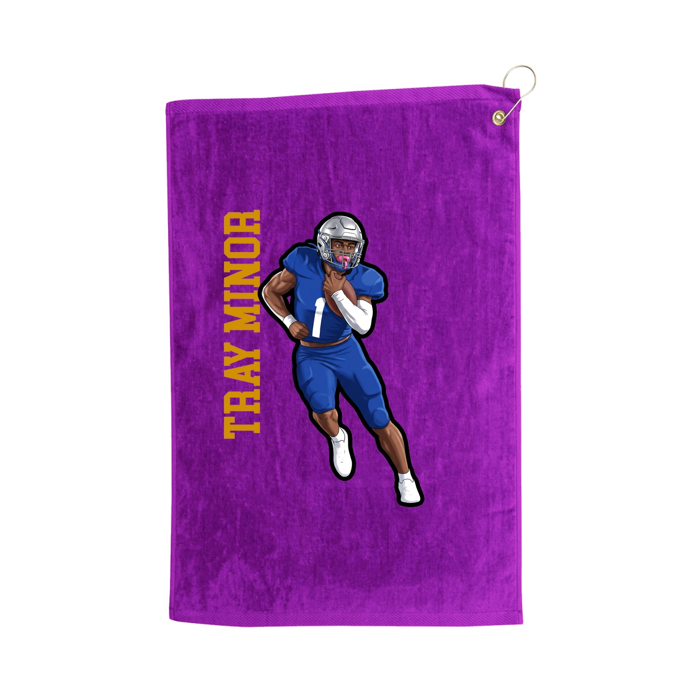Golf Towel — Name Vertical in Purple